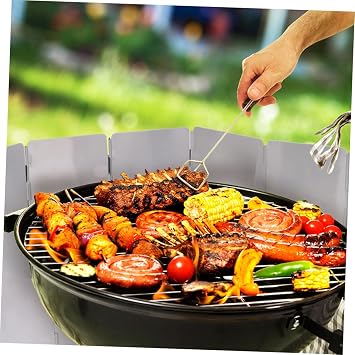 Toyvian Portable Outdoor Stove Windscreen Foldable Wind Deflector for Camping BBQ Burner Corrosion Resistant Windshield for Outdoor Cooking