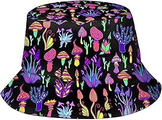 NASIAN Psychedelic Trippy Rave Bucket Hats for Women Men Outdoor Travel Beach Sun Hat Festival Outfits
