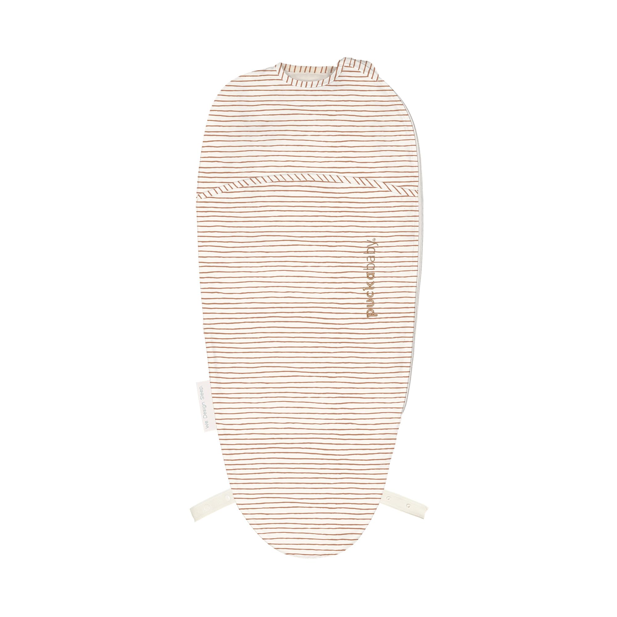 PUCKABABY - Baby-Pucksack 0-3 Monate | 44-62 cm - Piep - Ganzjahres Pucktuch - 0.5 TOG - Baumwolle - Hazel Stripes