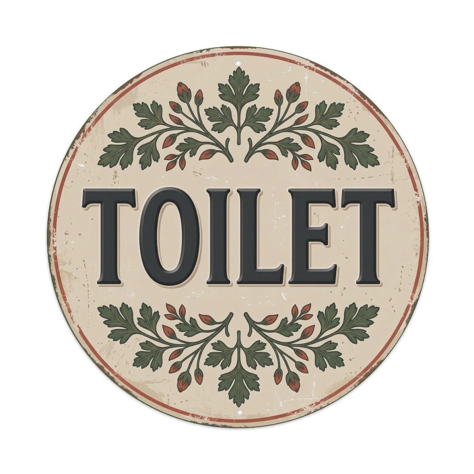 Okahys 8X8inch(20X20cm) Toilet(Wc) Signage Parsley Vintage Metal Tin Sign