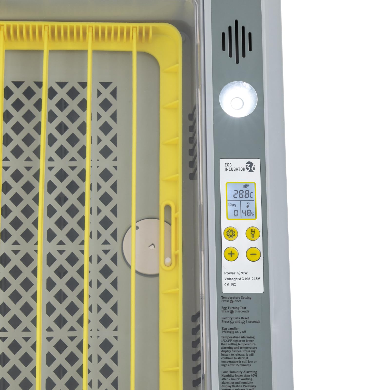 Incubatrice intelligente per pollame, 36 uova, controllo automatico della temperatura, incubatrice automatica per uova con paletta automatica