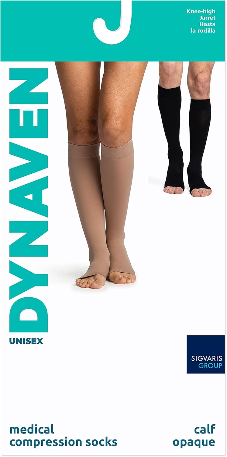 Sigvaris DYNAVEN Women's Compression Calf-High Socks 20-30mmHg - Open Toe Design for Daily Comfort & Support - Image 2