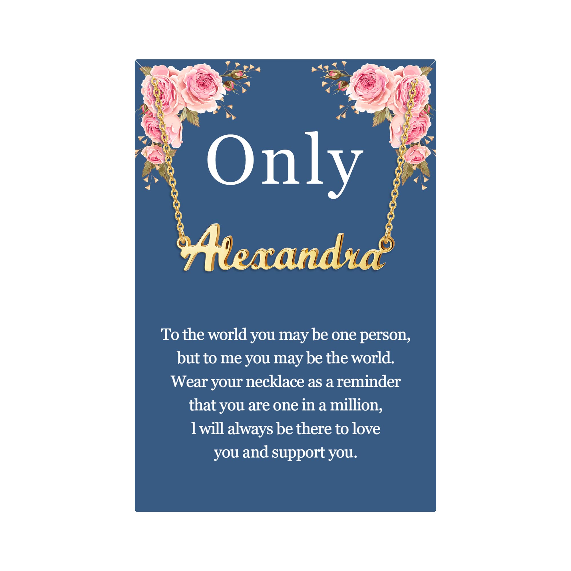 SANNYRAName Necklace Personalized, 18K Gold Plated Silver-plated Customized Nameplate Necklaces Jewelry Gifts for Women