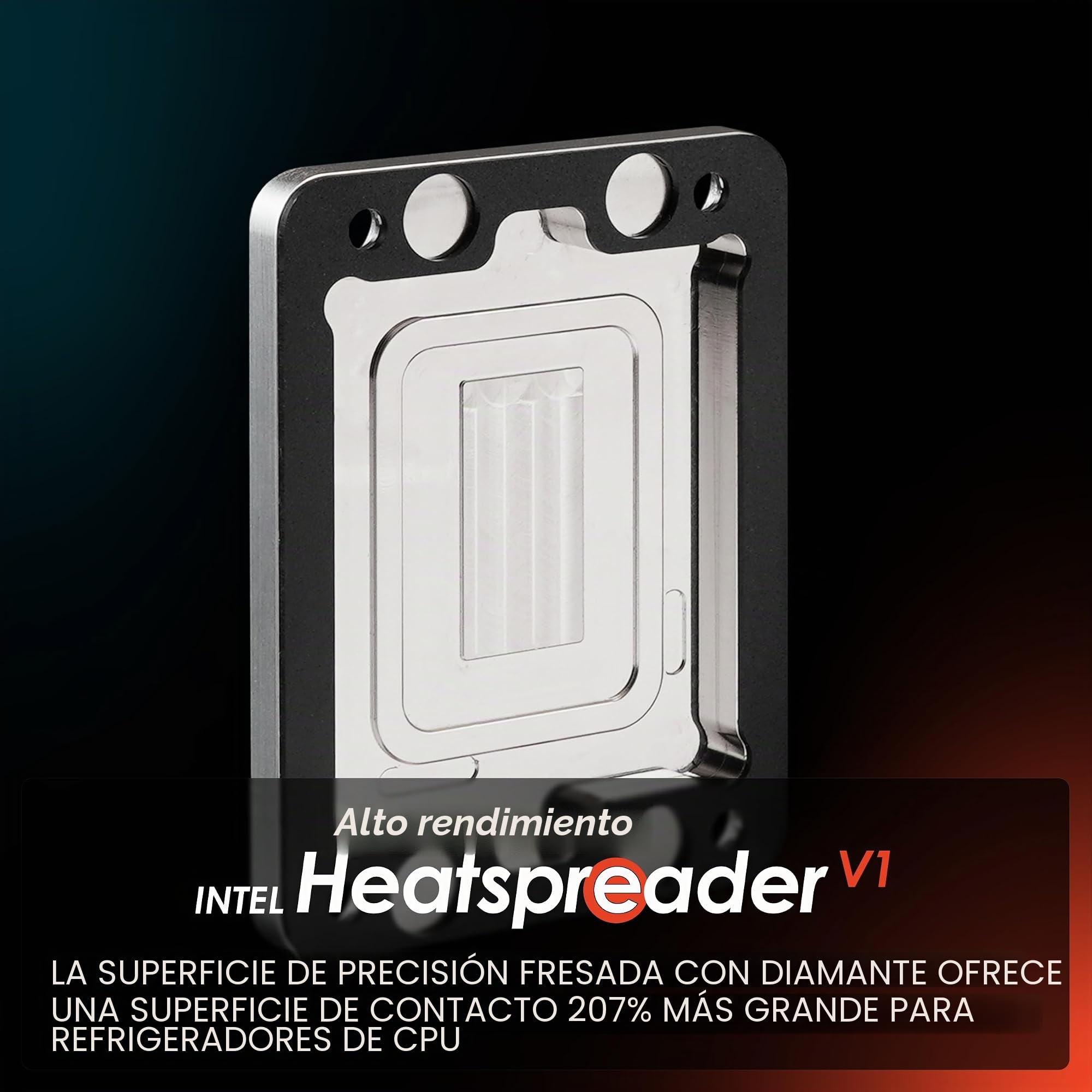 Thermal Grizzly Intel Heatspreader V1 - Difusor térmico de alto rendimiento para CPU Intel - Superficie de precisión fresada con diamante y niquelado - Fabricado en Alemania