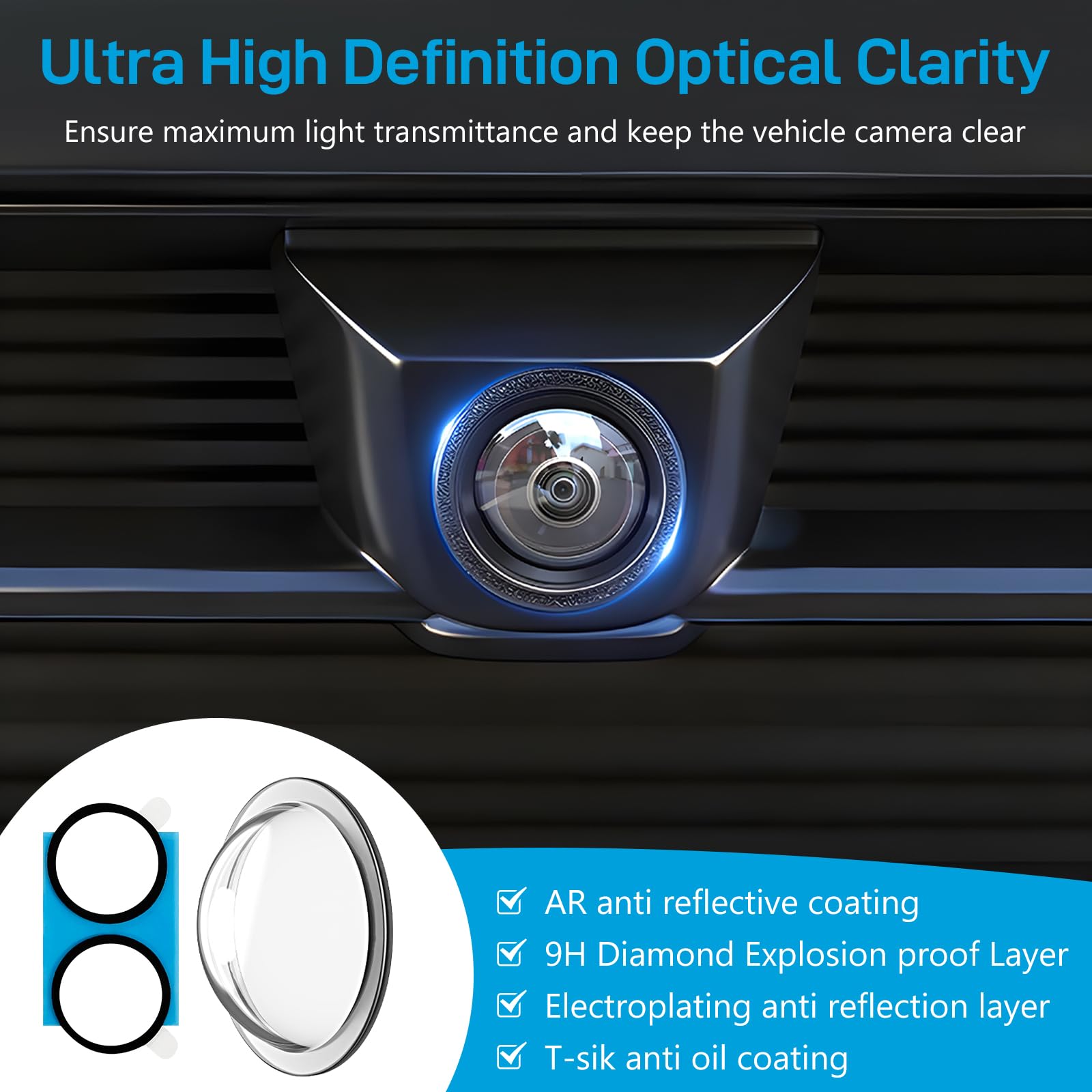 6 Pièces Protection d'objectif pour Caméra de Recul de Voiture Kit,360° Transparentes Protection de Caméra de Voiture Contre la Pluie, pour Voitures, SUV