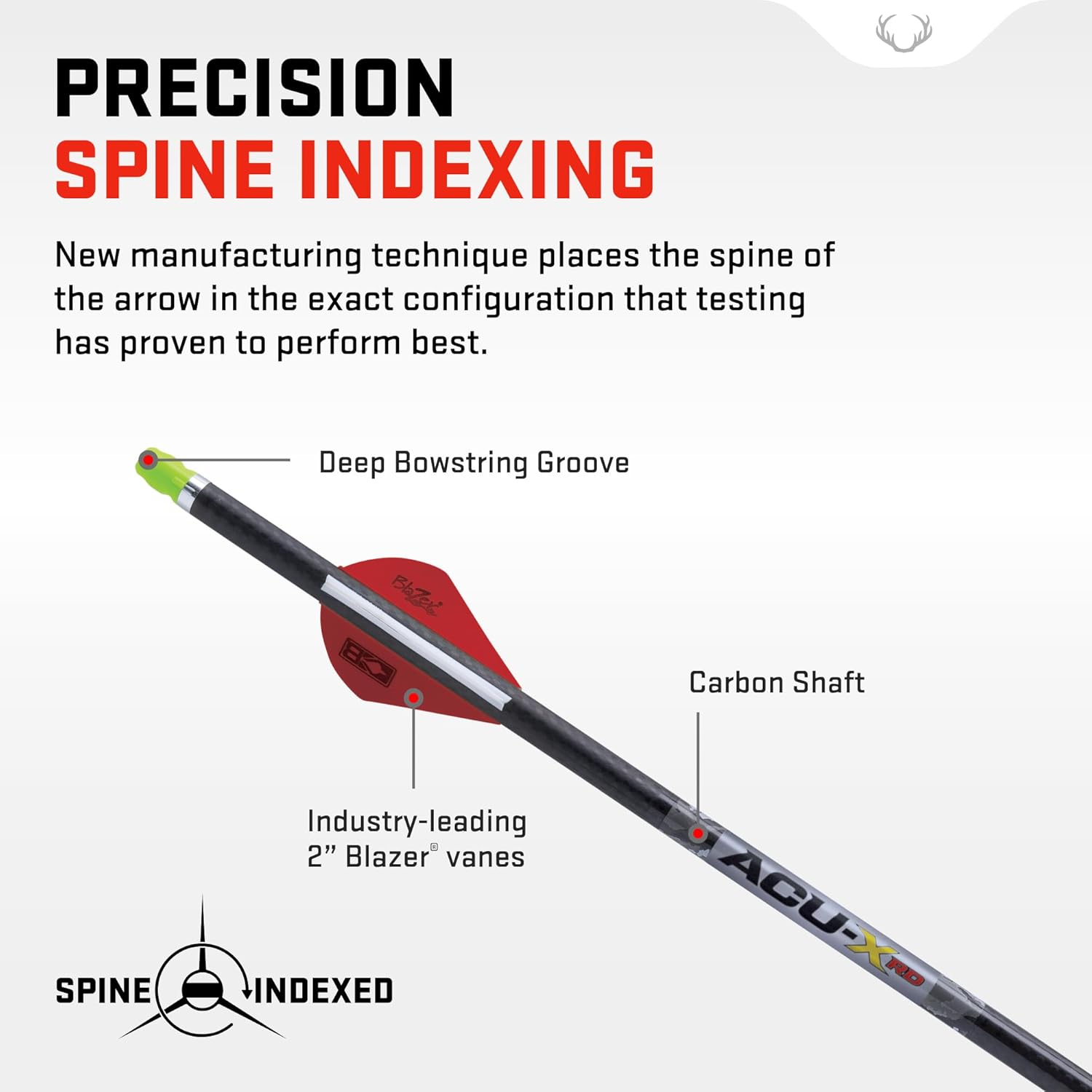 TenPoint ACU-X RD Arrow with Snap-On Nock - 20-inch, Pack of 6 - Enhanced Long-Range Accuracy for Reverse-Draw Rail-Less Crossbows