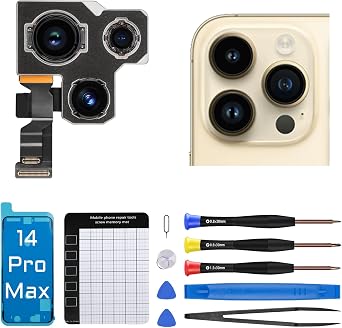 for iPhone 14 Pro Max Rear Camera Replacement for iPhone 14promax 48MP Main Back Camera Replace Full Repair Tools Kit with Magnetic Pad Screwdriver A2651 A2893 A2894 A2895 A2896