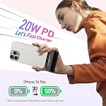 IWALK Chargeur portable pour iPhone 17/16/15, 4500mAh Banque d'électricité USB C, 20W Chargement rapide Mini Pile Pack pour iPhone 15/15 Plus/15 Pro/15 Pro Max/iPad/AirPods/Samsung S22/23 Série/Android - noir
