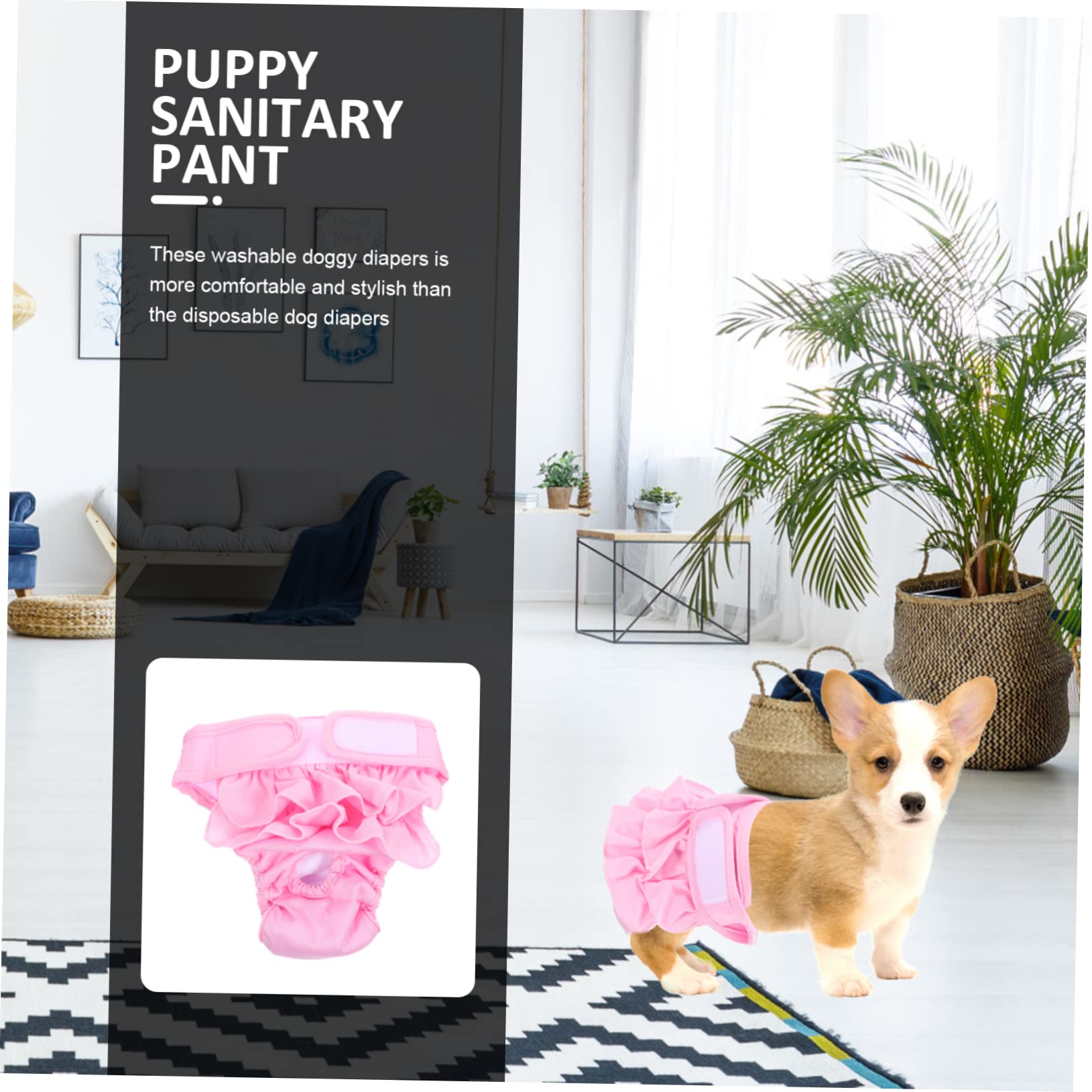 Angoily 4piezas Pañal Reutilizable para Perros Braguitas Sanitarias Absorbentes para Perros Pequeños Período Ajustables y Cómodas Protección Efectiva para Hembras Diseño Elegante y