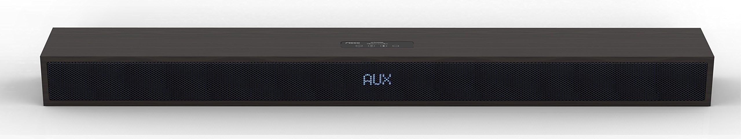 240W PMPO (24W RMS) Real Wood Bluetooth Soundbar Two Channel Furniture Hifi Speaker for TV Smart Phones Tablets Samsung Galaxy iPhone iPad Coaxial Optical FM Radio Wall Mountable Home Theater Cinema Music System (Ricco HT68WL)
