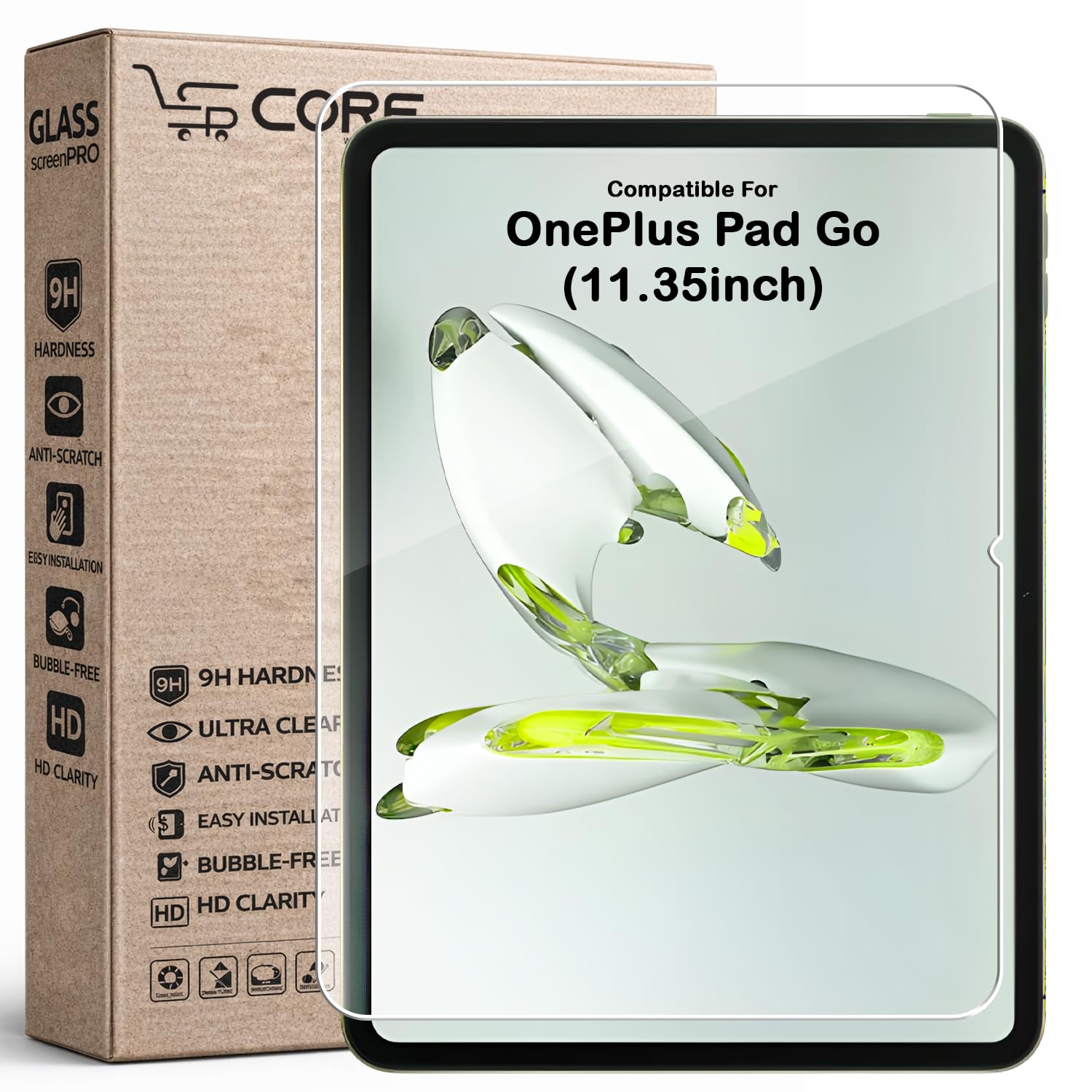 Tempered Glass Full Screen Protector For Oneplus Pad Go 11.35 Inch Smartphone [Scratch Resistant] [Easy Installation] [Bubble Free] [1-Pack]