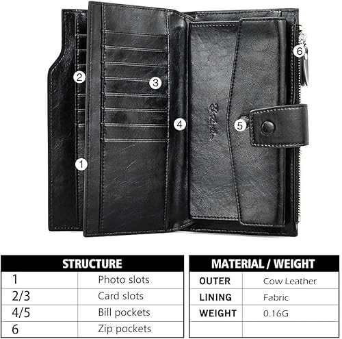 Miniatura 8 de BOSTANTEN Maletín para portátil de 15.6 pulgadas para mujer, paquete de carteras de cuero para mujer, Bolso