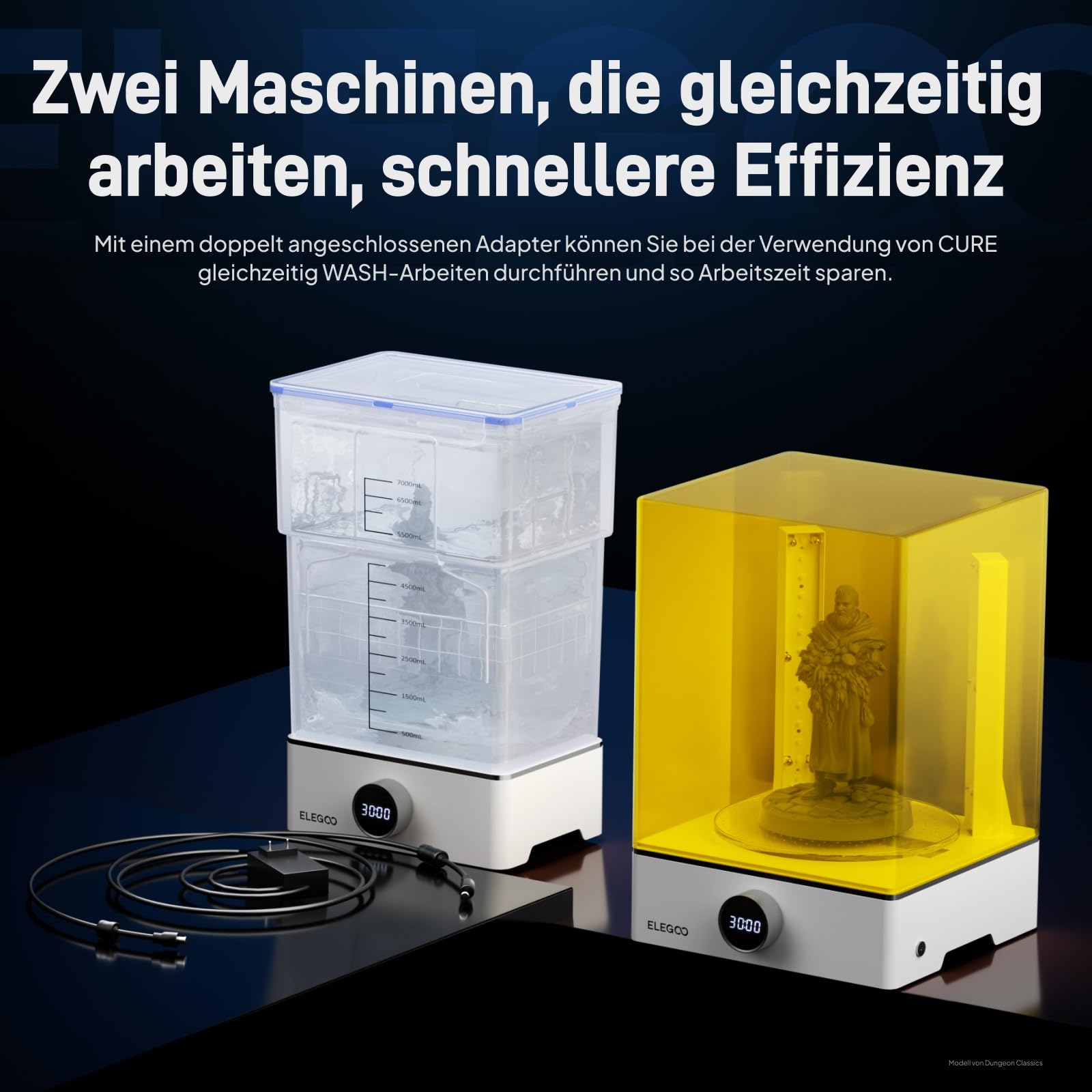 ELEGOO Mercury X Bundle mit Separater Waschstation und Aushärtungsstation für Große Harz 3D Drucker, Kompatibel mit ELEGOO Saturn, Mars MSLA/LCD/DLP 3D Druckern