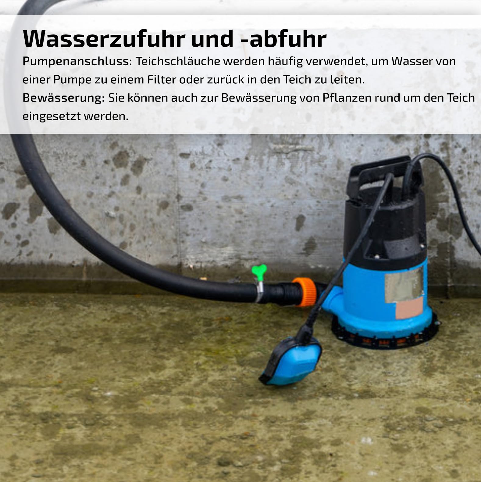 Teichschlauch *SCHWARZ Pumpenschlauch Förderschlauch Spiralschlauch Pumpen Druckschlauch Saugschlauch (25 mm (1") - 20 Meter)