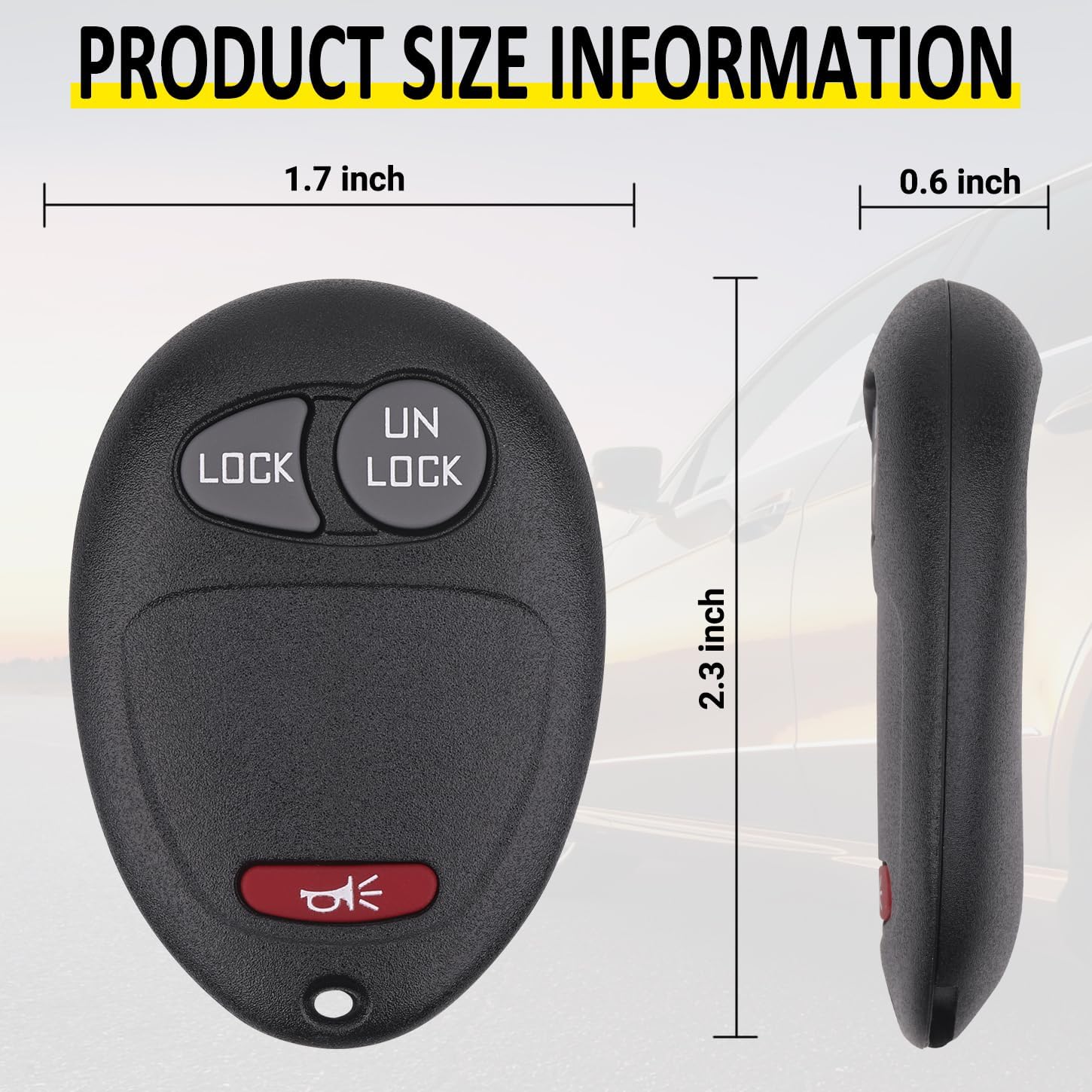 Vurkcy Key Fob Keyless Entry Remote Compatible with Chevy Colorado Venture, GMC Canyon, Pontiac Montana, Isuzu i-280 i-290 i-350 i-370, Hummer H3 H3T, Replacement for L2C0007T, 3 Button (Pack of 2)