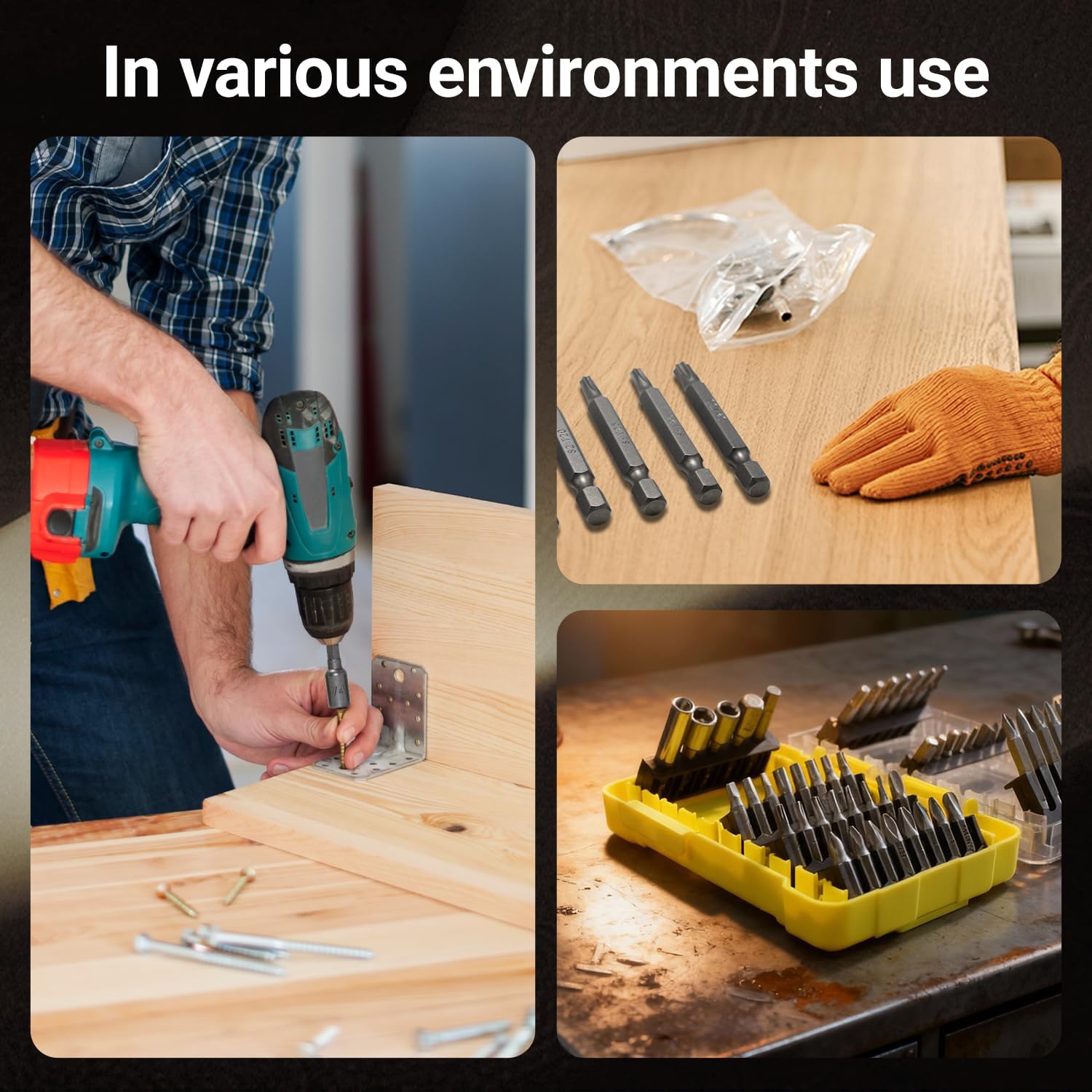 51-Piece Screwdriver Bit Set, Impact Driver Bit Set with Phillips/Slotted/Torx/Hex/Square Bits, 1/4" & 3/8" Socket Adapter, Magnetic Nut Drivers, S2 Alloy Steel for Impact Driver