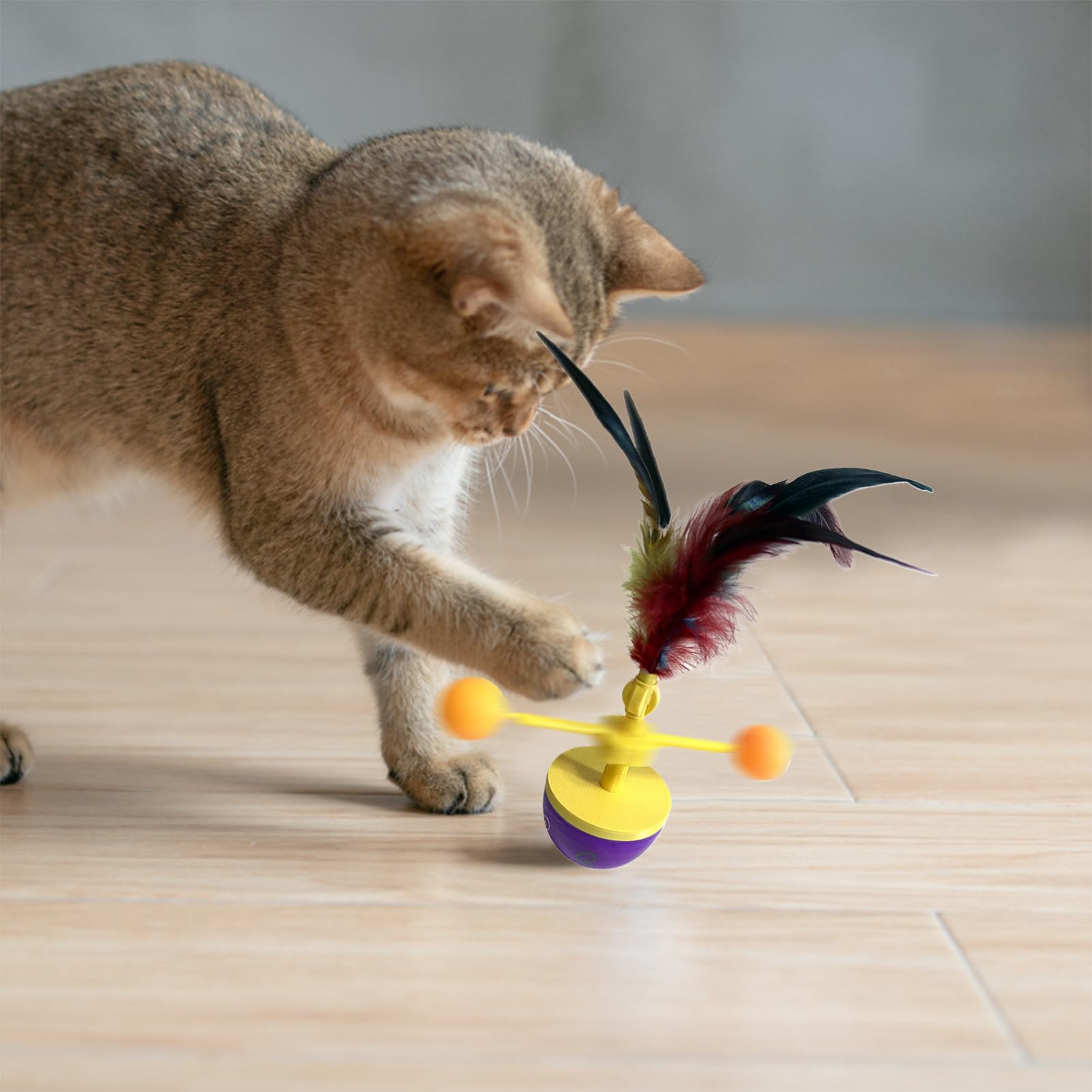 Giochi per Gatti Divertenti Interattivo Esercizio Antinoia E Arricchimento | Giocattoli Stimolanti per Gatti Piste Rotanti E Palla Automatica Rotolante Con Sensore Di Movimento Da
