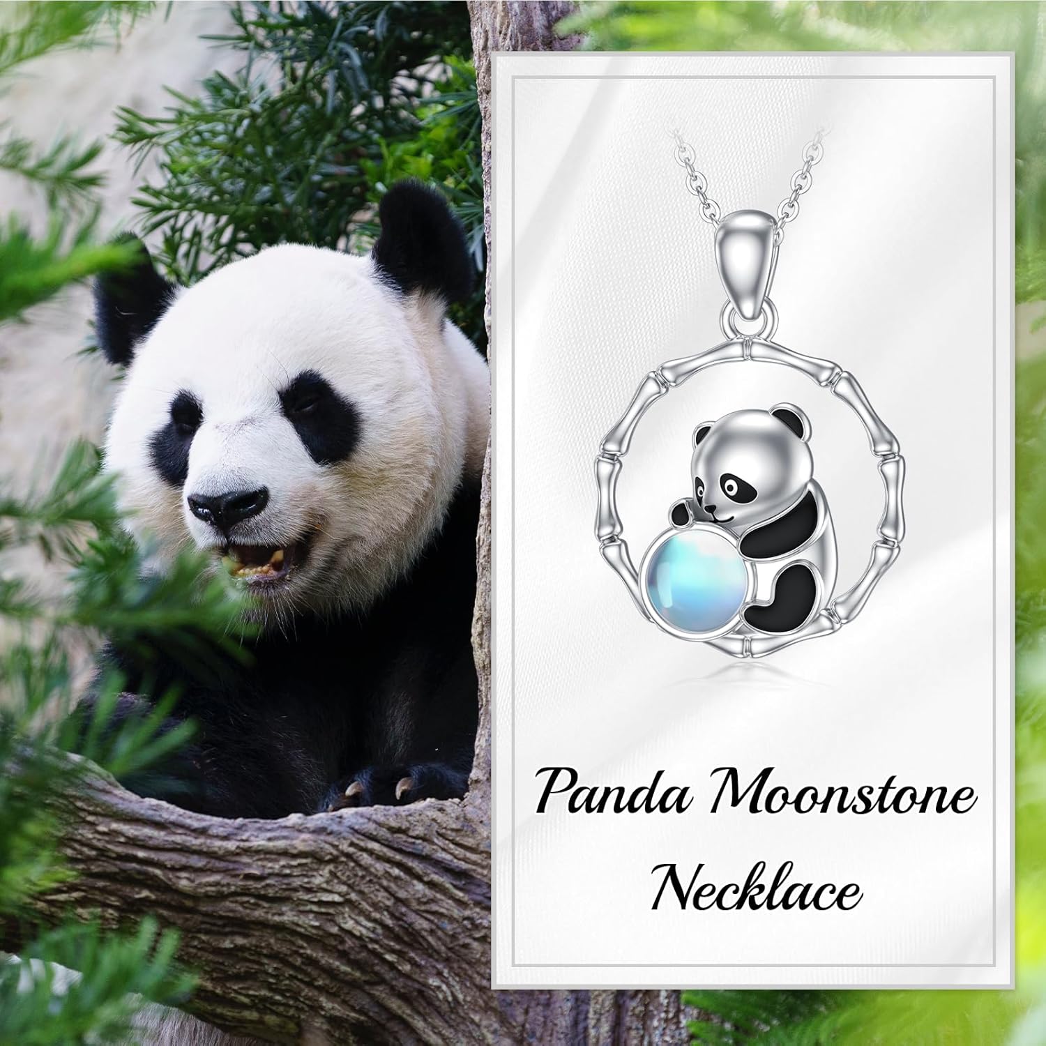 Panda/Fox/Koala/Bunny Necklace for Women 925 Sterling Silver Moonstone Pendant Necklace Cute Animal Jewelry Gift for Mother - Image 2