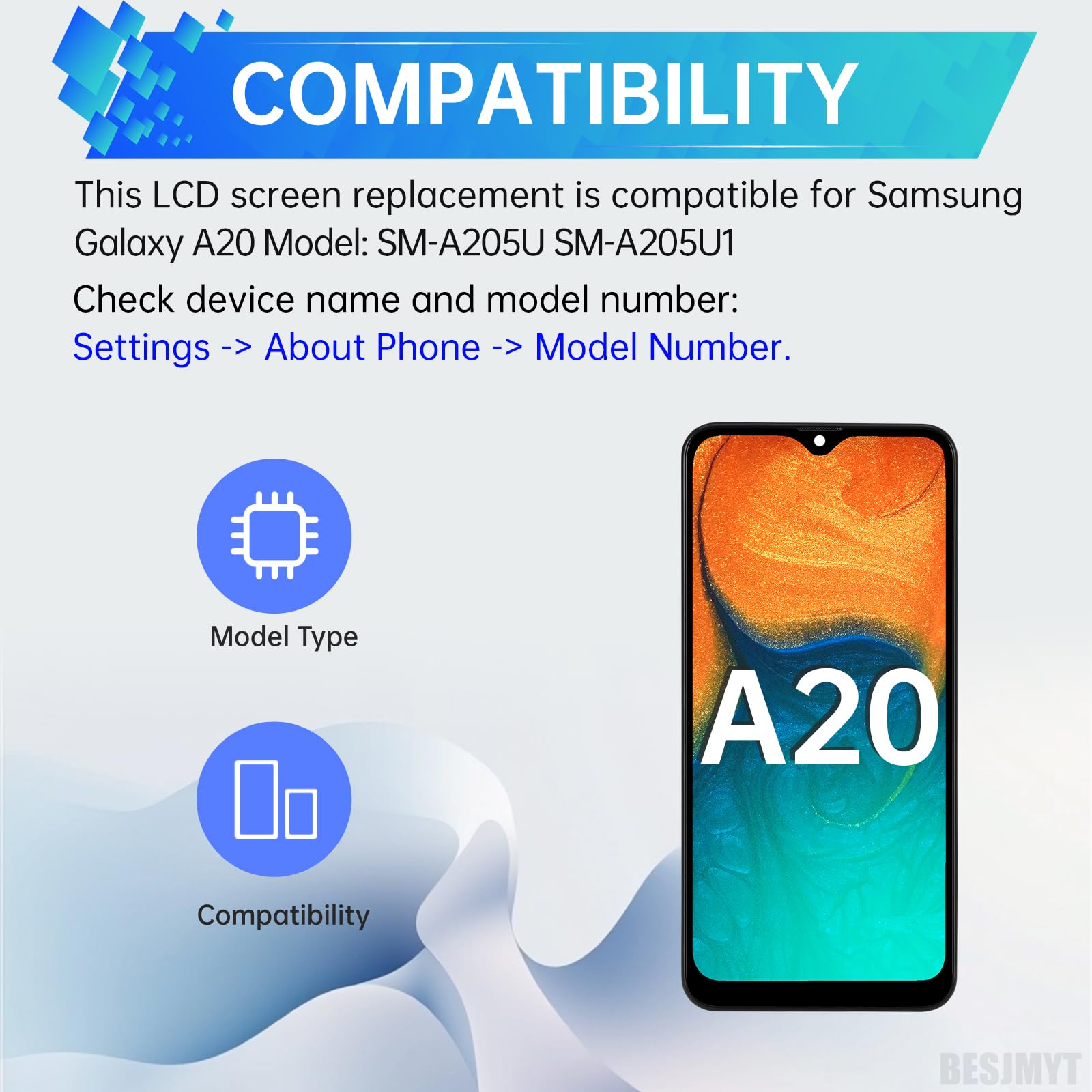 Amazon.com: BESJMYT for Samsung Galaxy A20 Screen Replacement with