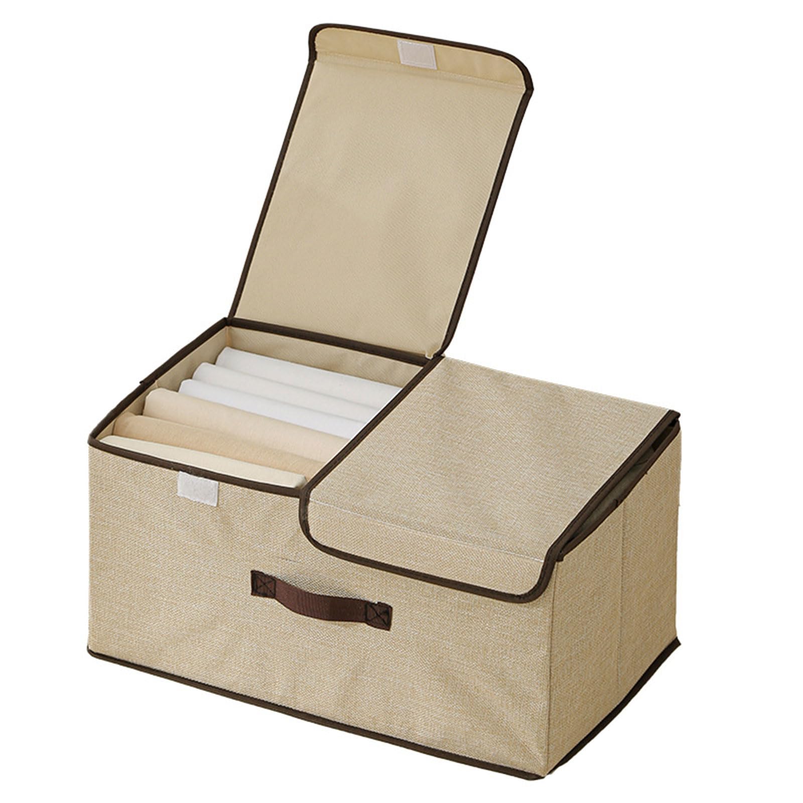 XuQiZZpp Space Saving Foldable Clothing Organizers Box Nonwoven Fabric Storage Container With Dividers And Protective Cover