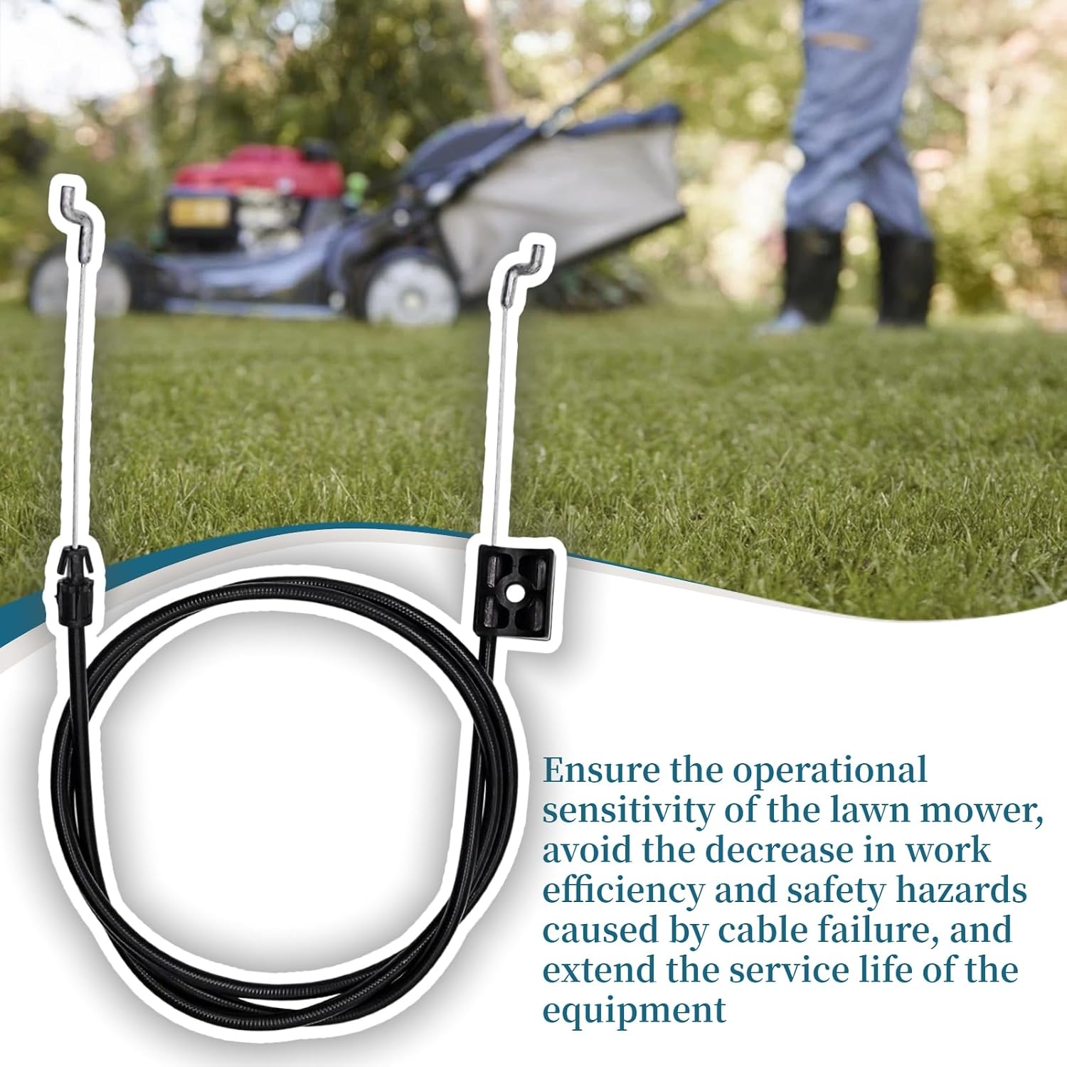 2 Pack 104-8677 Brake Cable for to-ro 22in/48cm/53cm Recycler Mowers | Replaces 1048677/290-935; helps restore responsive braking and stable mower stop control