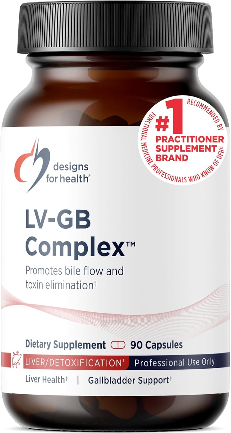 Designs for Health LV-GB Complex – Liver Detox Supplements for Gallbladder Support with Milk Thistle, Artichoke, Vitamins + Ox Bile – Supports Bile Flow + Toxin Elimination (90 Capsules)