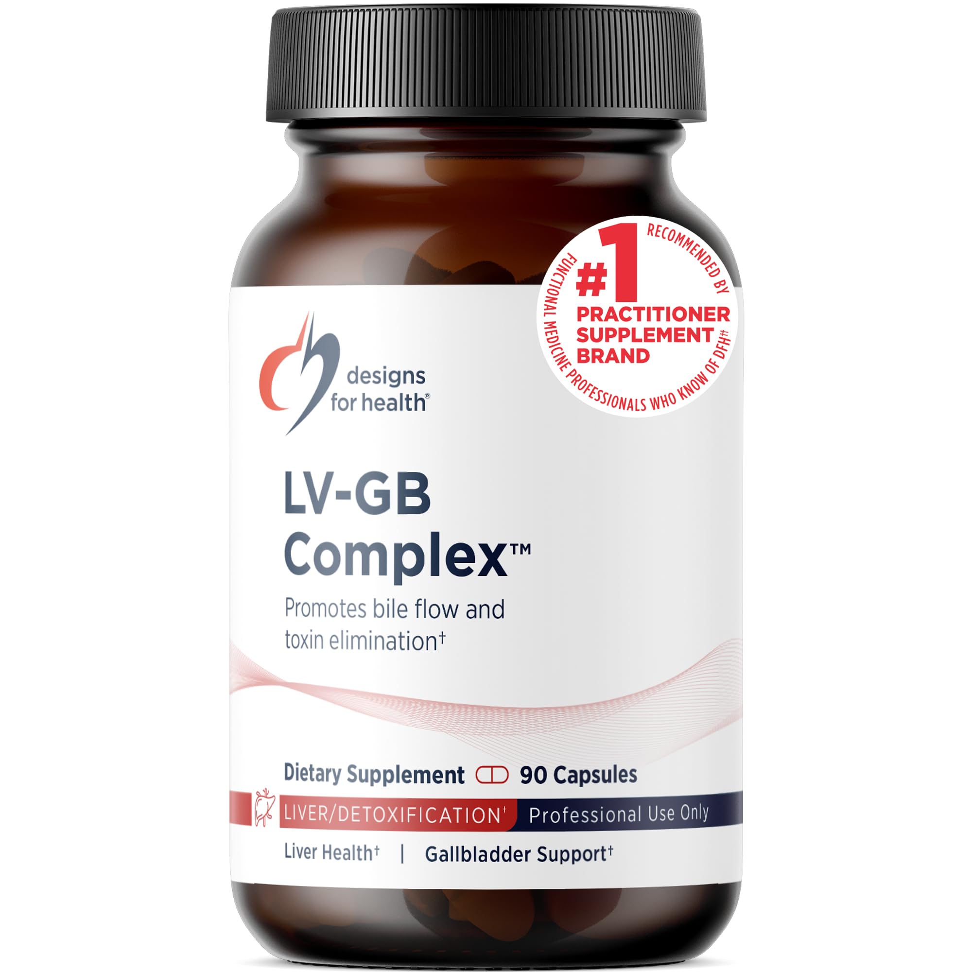 Designs for Health LV-GB Complex - Liver Detox Supplements for Gallbladder Support with Milk Thistle, Artichoke, Vitamins + Ox Bile - Supports Bile Flow + Toxin Elimination (90 Capsules)