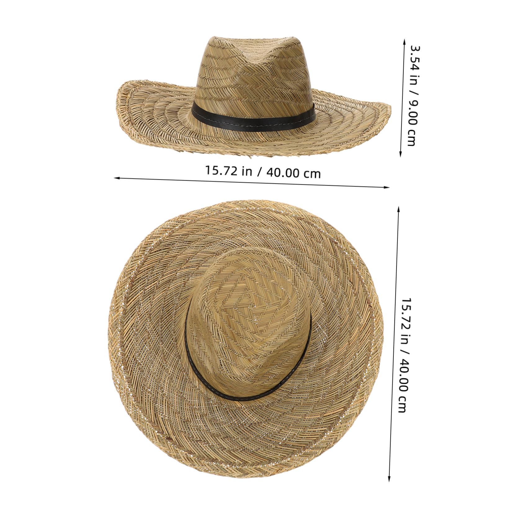 Cappello da Spiaggia Estivo da Uomo in Paglia a Larga Protezione UV, Cappello Parasole Casual Leggero e Traspirante, per Vacanze, Escursioni e attività all’Aperto