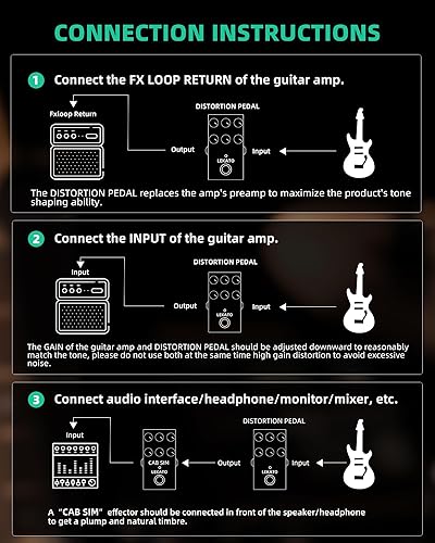 Vista 15 de LEKATO Pedal de afinador de guitarra con True Bypass, pedal de afinador cromático para guitarra eléctrica y bajo, pedal de afinación a