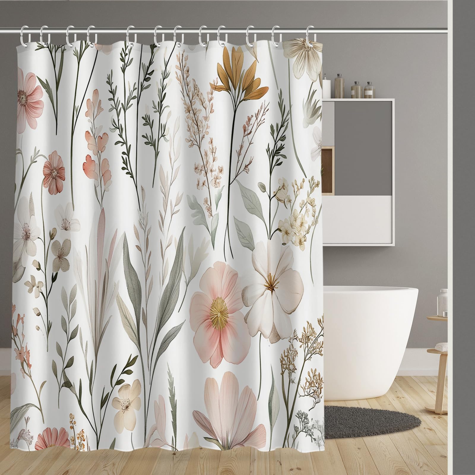 Rideaux de douche imperméables 180x180 style rétro pour salle de bain