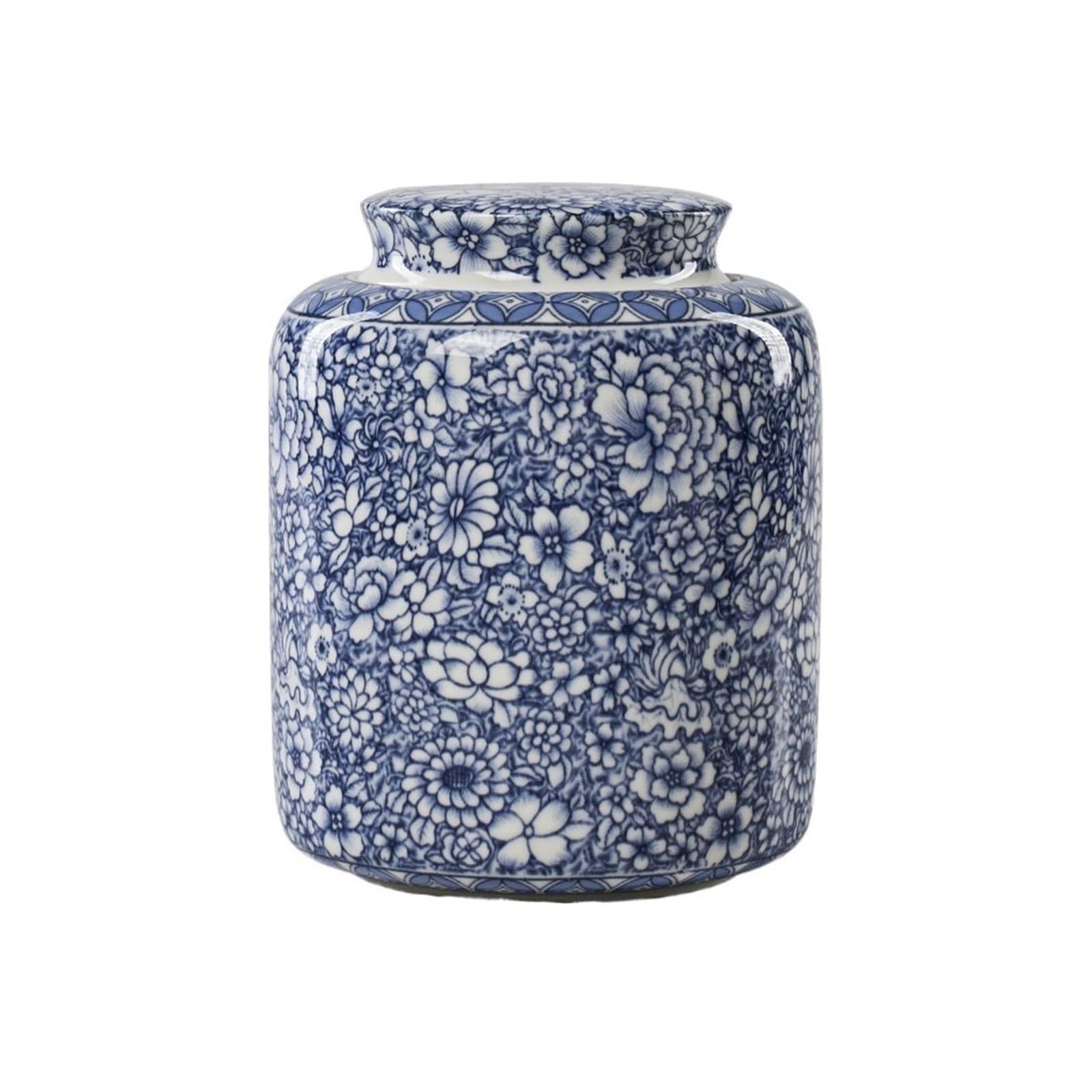 Hhaoran-9868 Ceramic Tea Canister Exquisite Home Storage Canisters Kitchen Tea Sugar Large Ceramic Sealing Empty Food Canisters for Kitchen