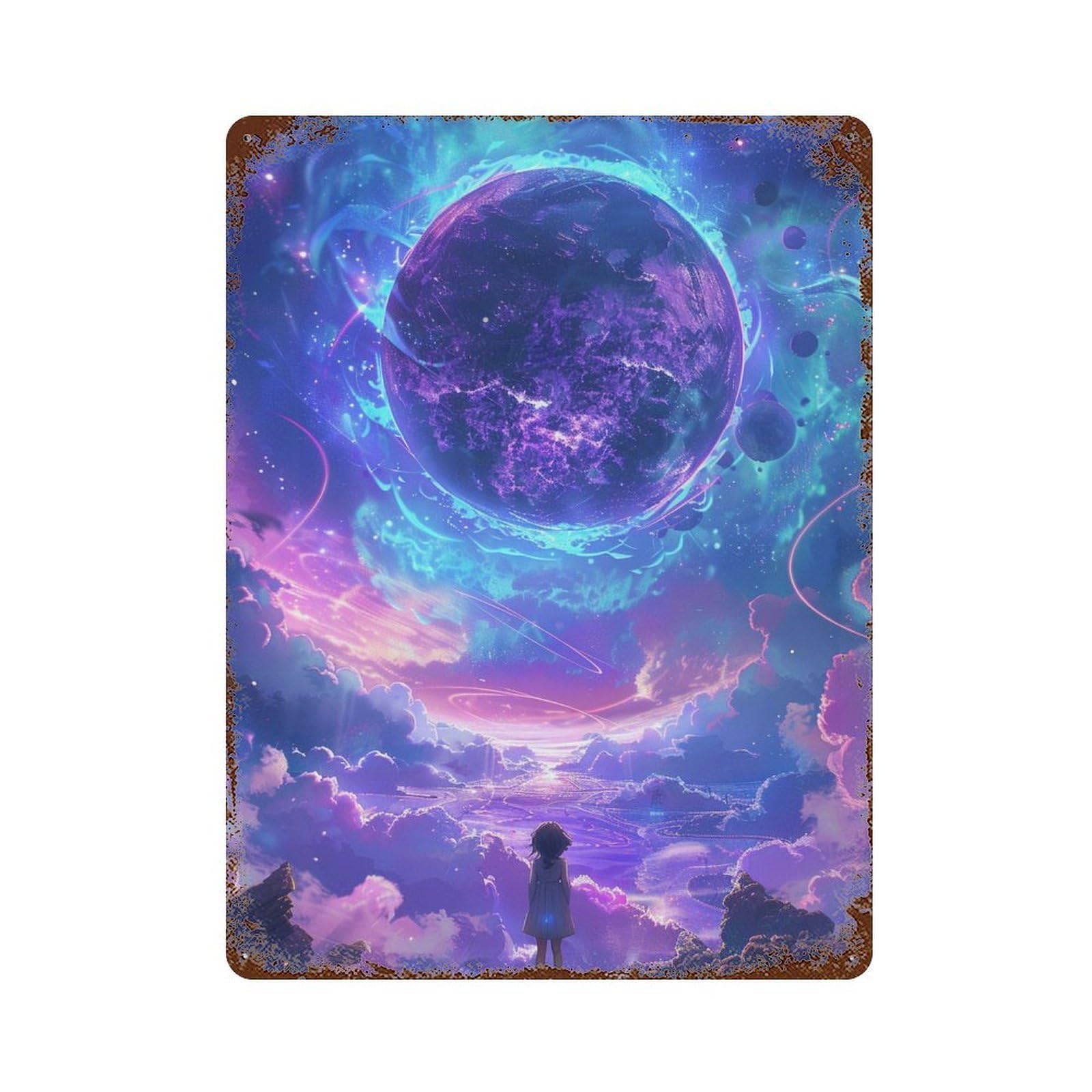 Magical Cosmic Journey Retro Metal Sign 15.7"x11.8", for Bistro, Counter And Cafe Decor, Rustic Home Decor