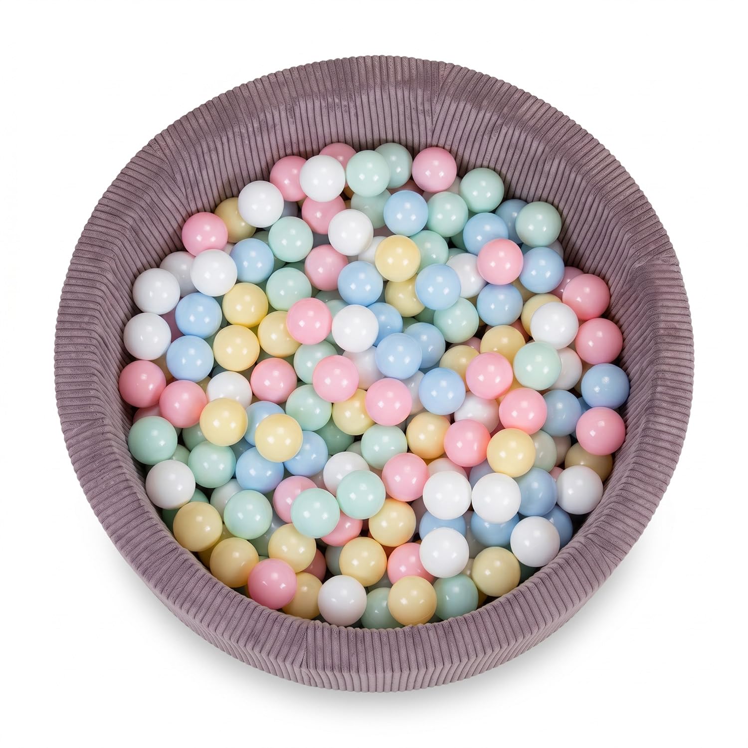 KiddyMoon Bällebad Für Kinder Aus Schaumstoff, 90 X 30 cm, Weicher Rippbezug, Abnehmbarer Bezug, Weiches Und Sicheres Spielzeug, Waschbar