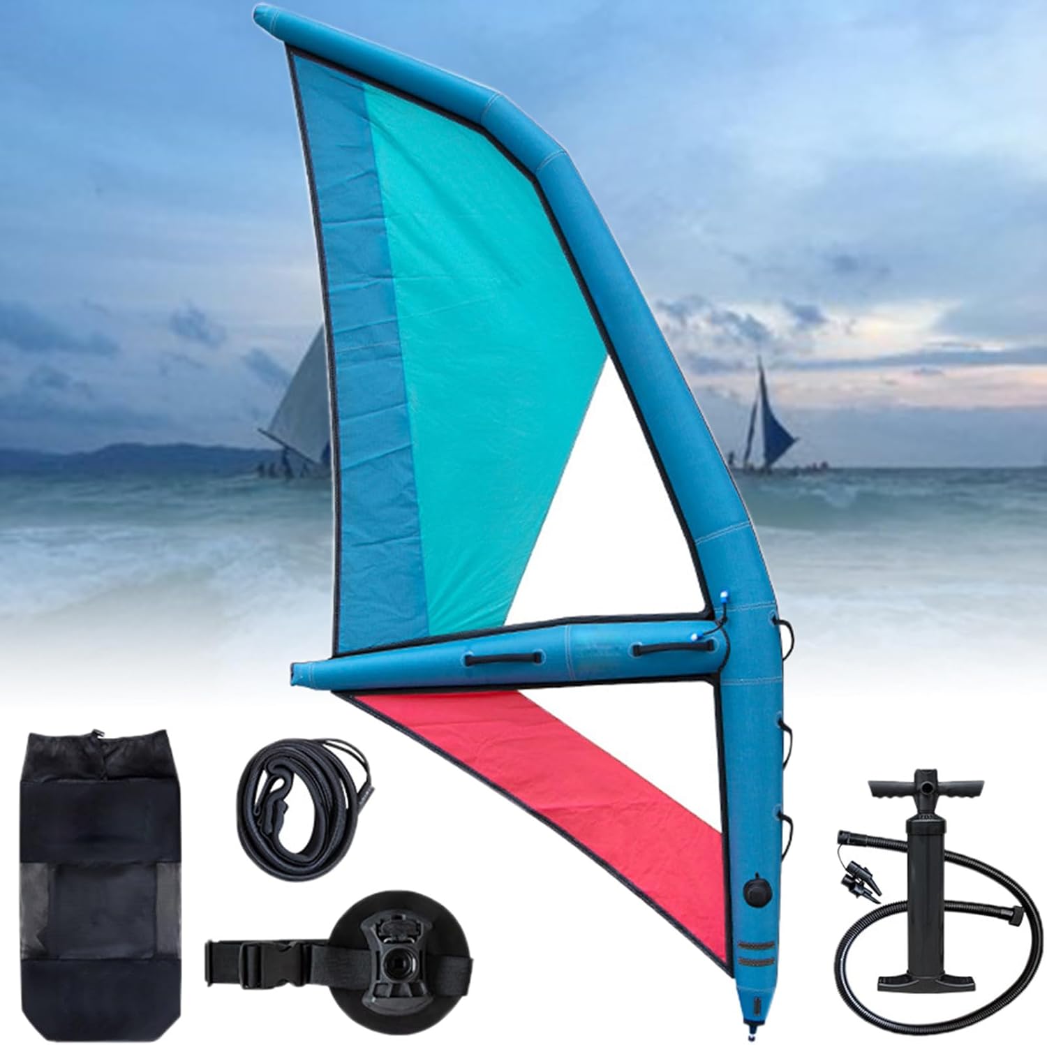 Inflatable Sail,Professional Inflatable Paddleboard,4.2m2 Inflatable Sail,Freestanding Paddleboard for Windwing Foiling,Ski Surfing,Water Play