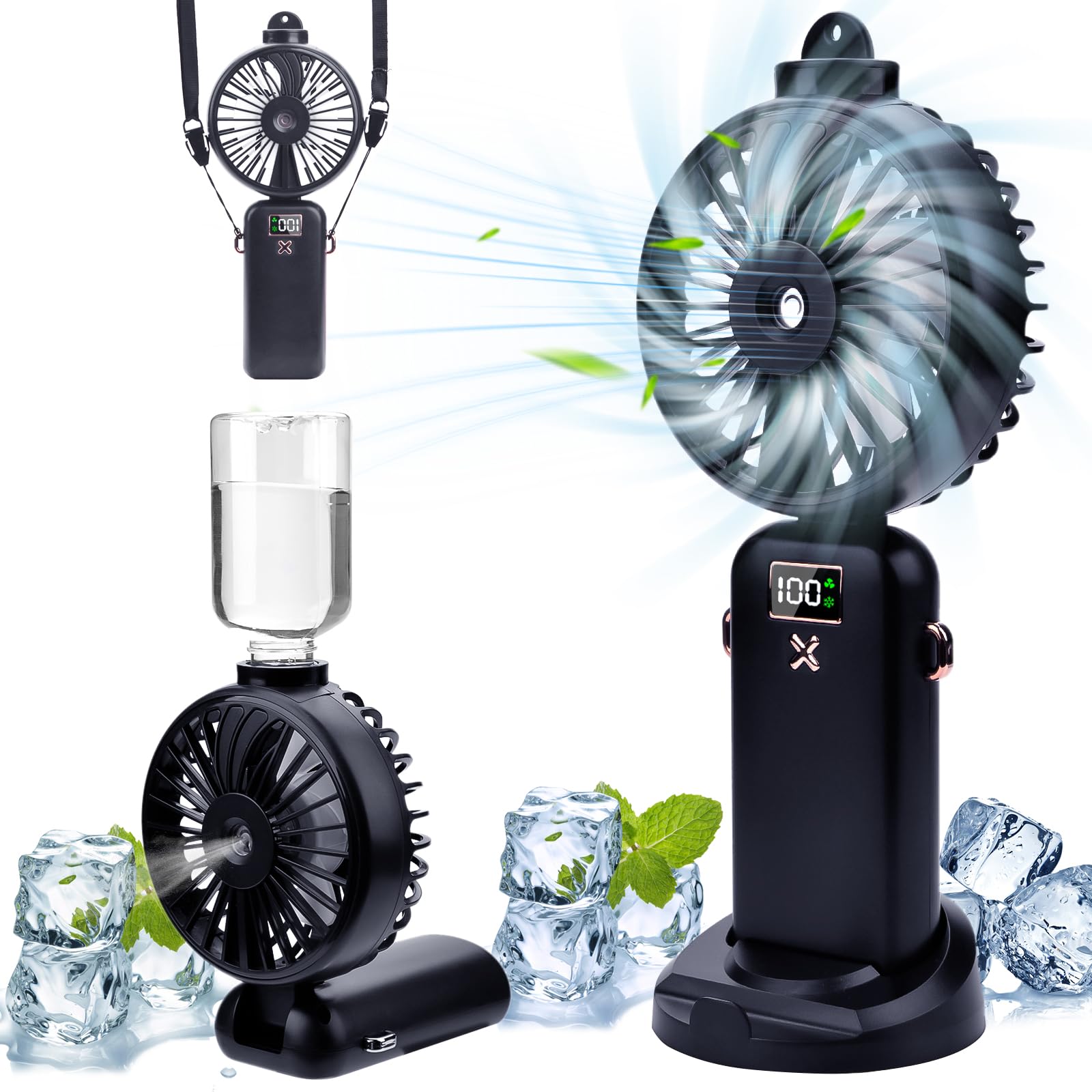 Ventilateur pliable rechargeable par USB - 5000 mAh, portable, 5 vitesses, affichage numérique LED, idéal pour les sorties et les voyages, blanc | Leroy Merlin Ventilateur pliable rechargeable par USB - 5000 mAh, portable, 5 vitesses, affichage numérique LED, idéal pour les sorties et les voyages, blanc | Leroy Merlin