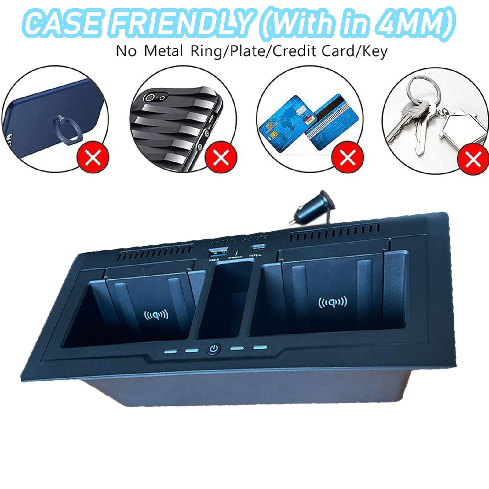 Caricabatterie Wireless per Auto per Defender 90 110 130 Tutti i Modelli Accessorio con Doppio Wireless da 15 W e USB da 27 W Qc3.0+Type-C Ricarica Rapida Regalo per la Famiglia
