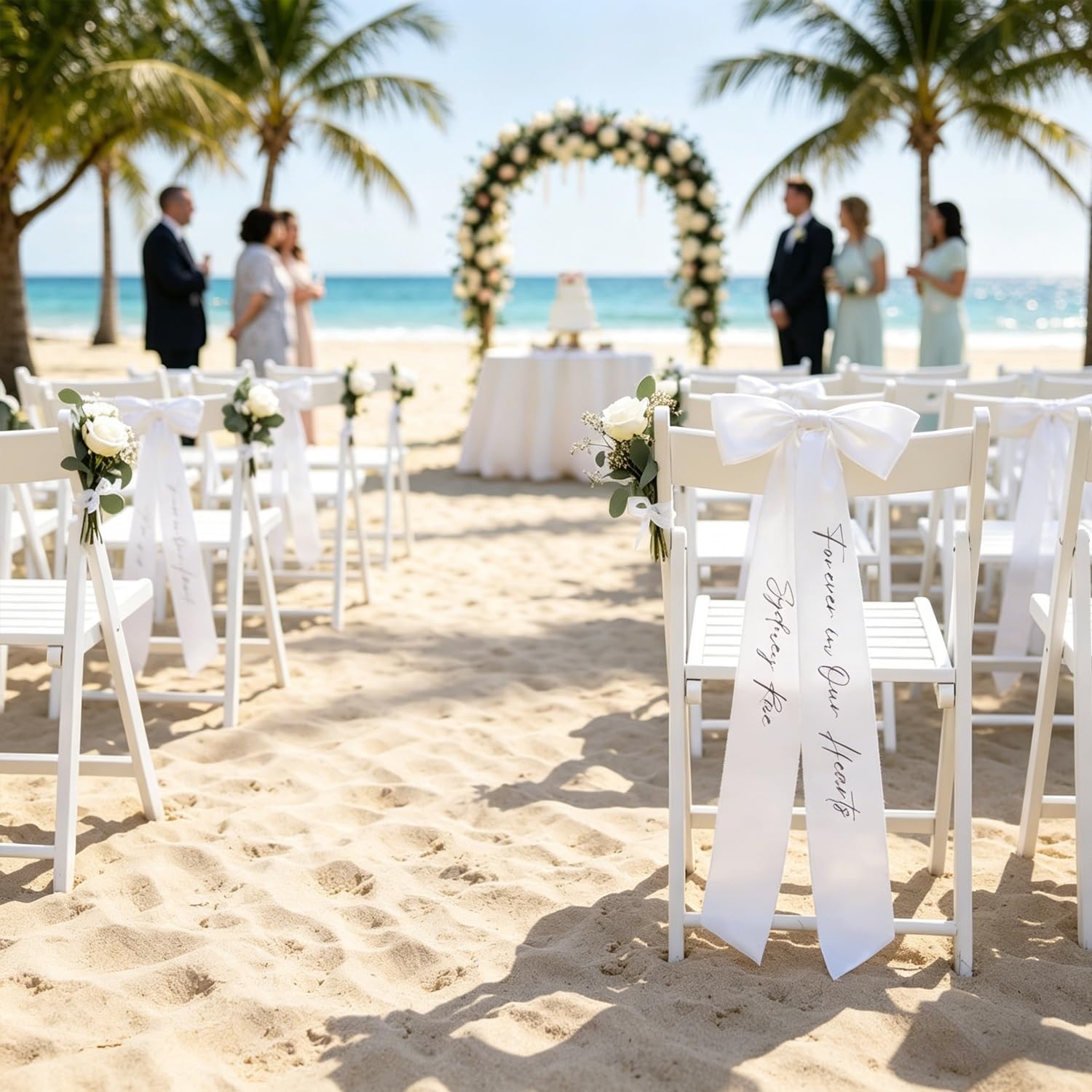 Nastri Personalizzati per Matrimoni per I Posti Riservati - Nomi Personalizzati per La Madre della Sposa E dello Sposo - Fiocchi Decorativi per Le Sedie per La Cena di Prova E La Cerimonia