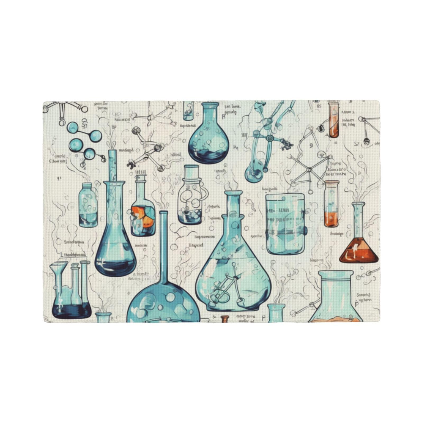 Sets de table en lin imprimé chimie : élégance et haute résistance pour repas chic