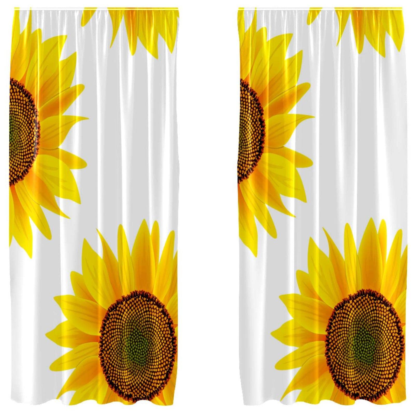 Cortinas de girasol para ventanas de dormitorio que buscan luz natural juego de 2