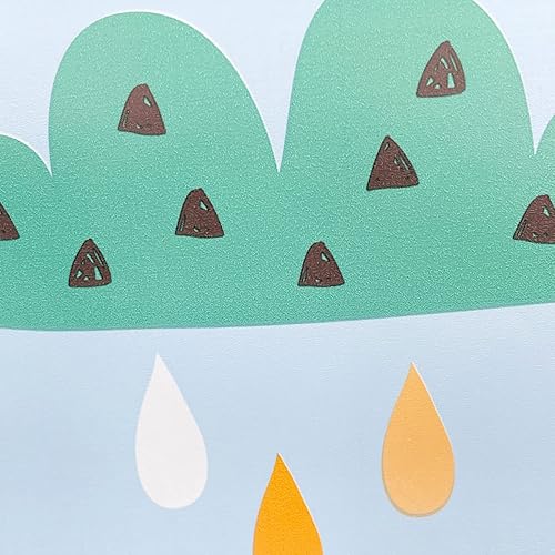 Vista 10 de Revestimiento de estante azul arcoíris nube autoadhesiva para cajón de papel de dibujos animados decoración de pared para dormitorio, cajas