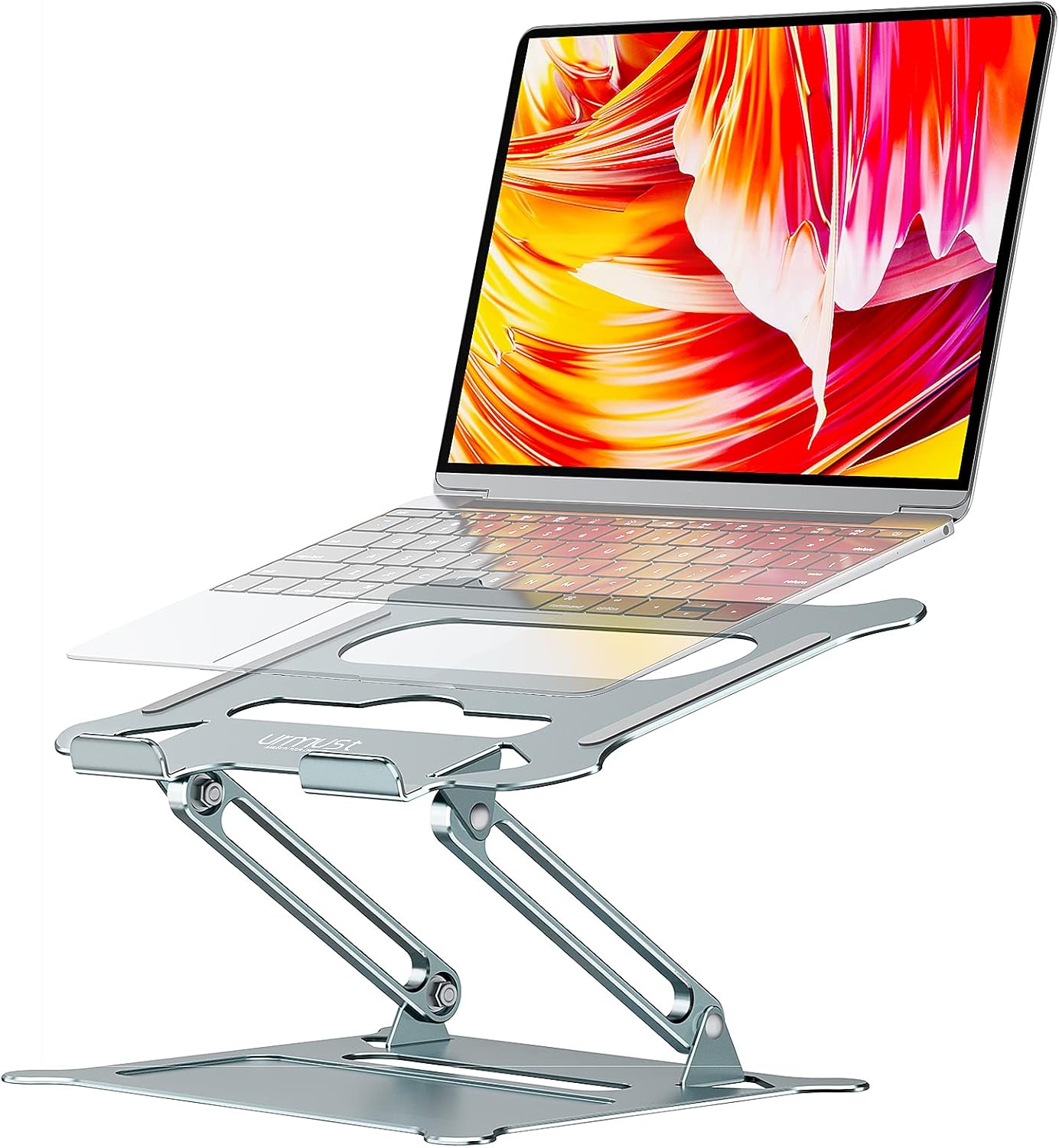 Urmust Laptop Notebook Stand Holder Adjustable Ultrabook Stand Riser Portable Compatible with MacBook Air Pro HP Dell XPS Lenovo All laptops 10-15.6"(Bluish Gray)