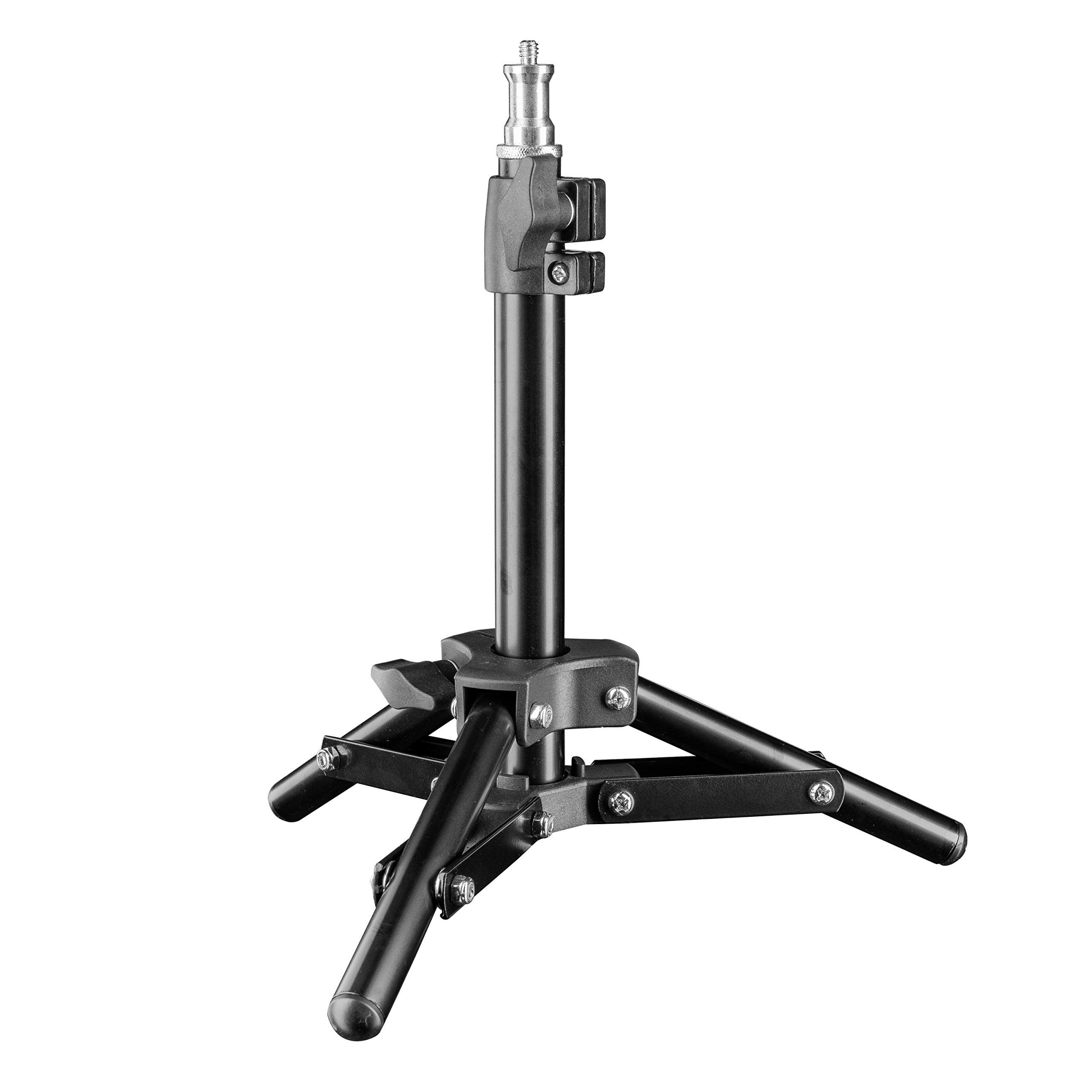 Walimex pro 40 cm Pied de lampe - Mini pied d'éclairage compact et léger, pied d'éclairage, hauteur maximale 42 cm, capacité de charge de 2,5 kg, aluminium, poids seulement 335 g