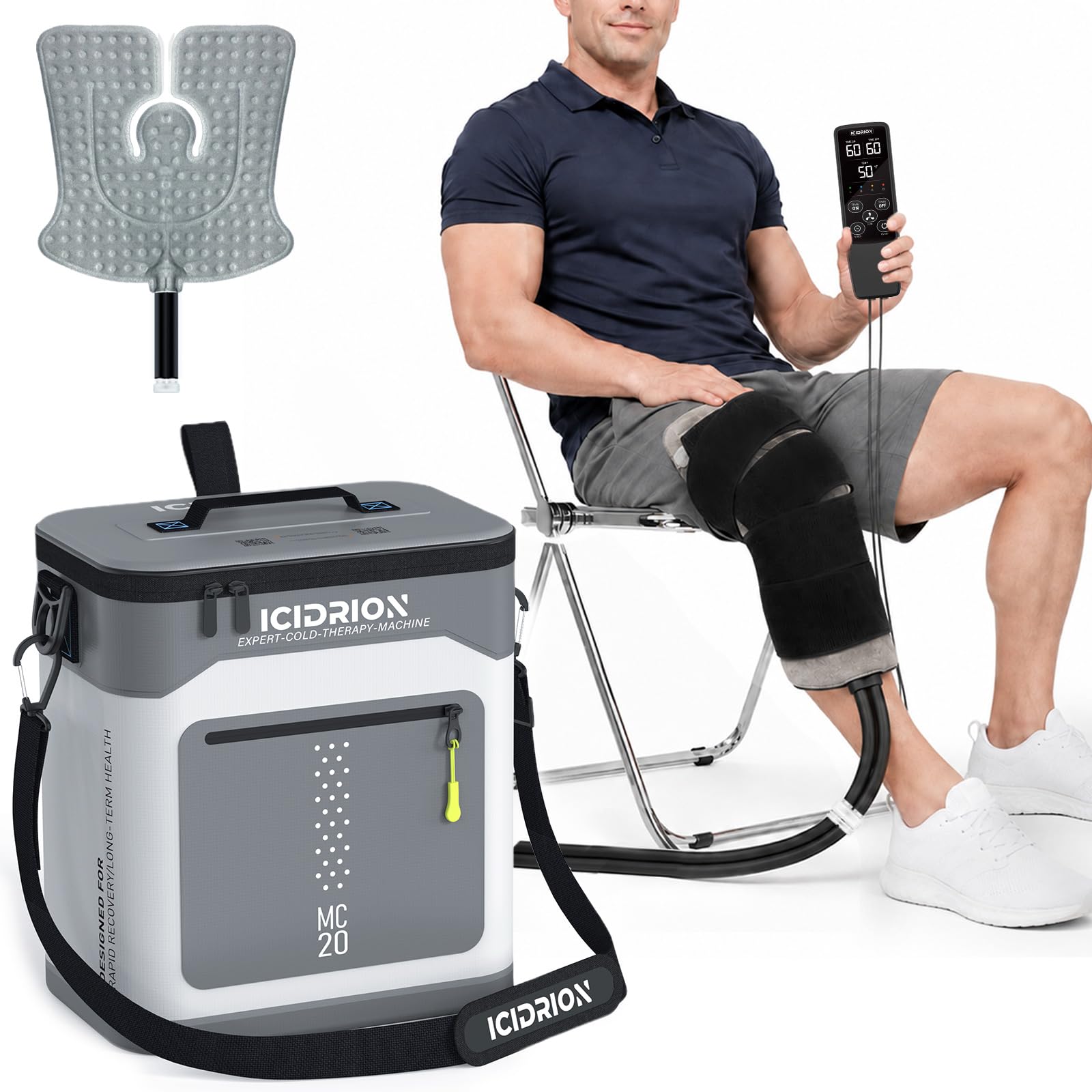 ICIDRION Ice Machine for Knee After Surgery with Live Temp