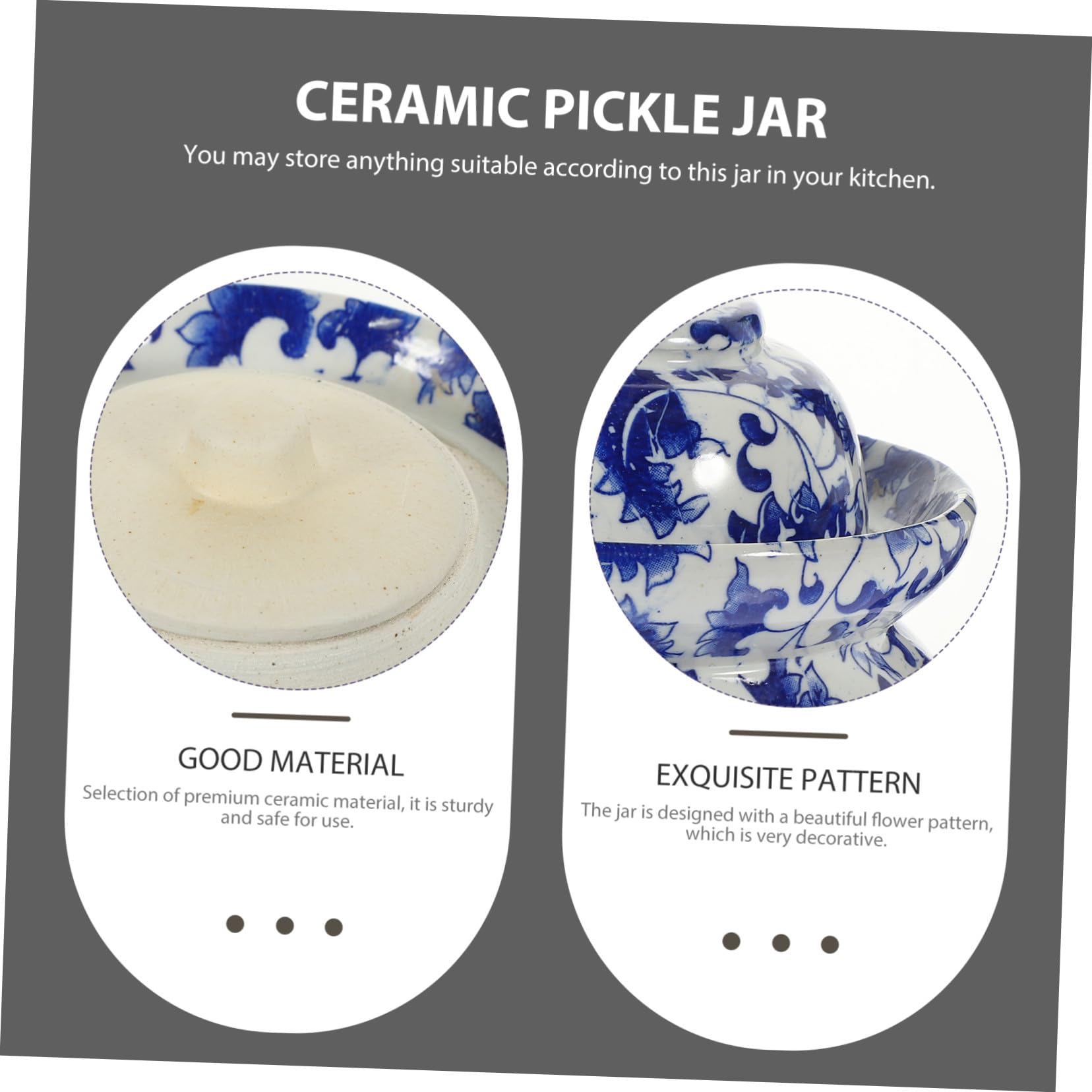 VOSAREA Barattolo Sottaceti Ceramica Sigillato Tradizionale Contenitore Ermetico per Conservazione Sottaceti Verdure Ceramica