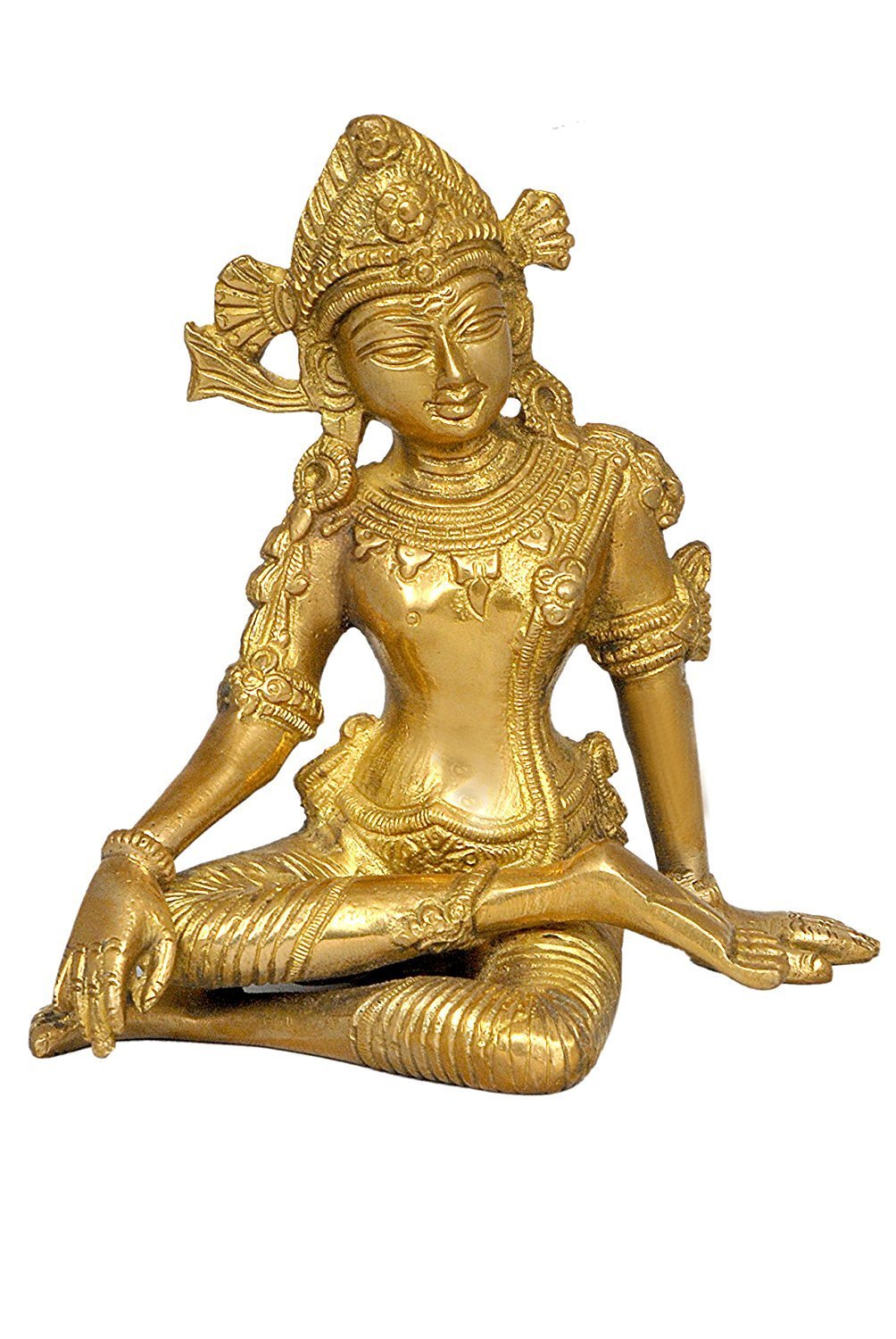 DattatreyaBrass Indra Dev Brass Statue Sitting Height 5.75 Inches