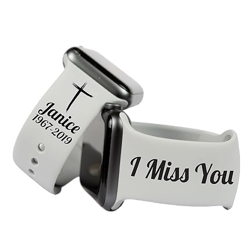 Memorial Loss of Loved One Watch Band Compatible With Apple Watch 38mm 40mm 41mm 42mm 44mm 45mm Engraved Gift Compatible With iWatch Series