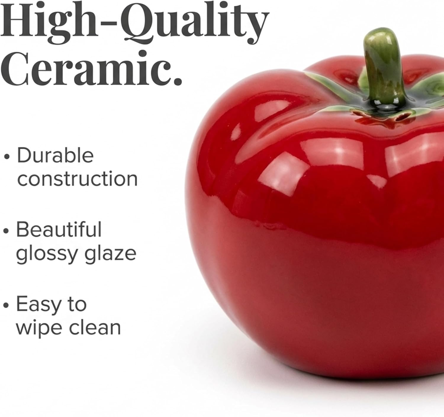 The Bridge Collection Tomato and Cabbage Salt and Pepper Shaker Set | Hand-Painted Ceramic Vegetables S&P Set for Unique Farmhouse & Garden Kitchen & Dining Decor