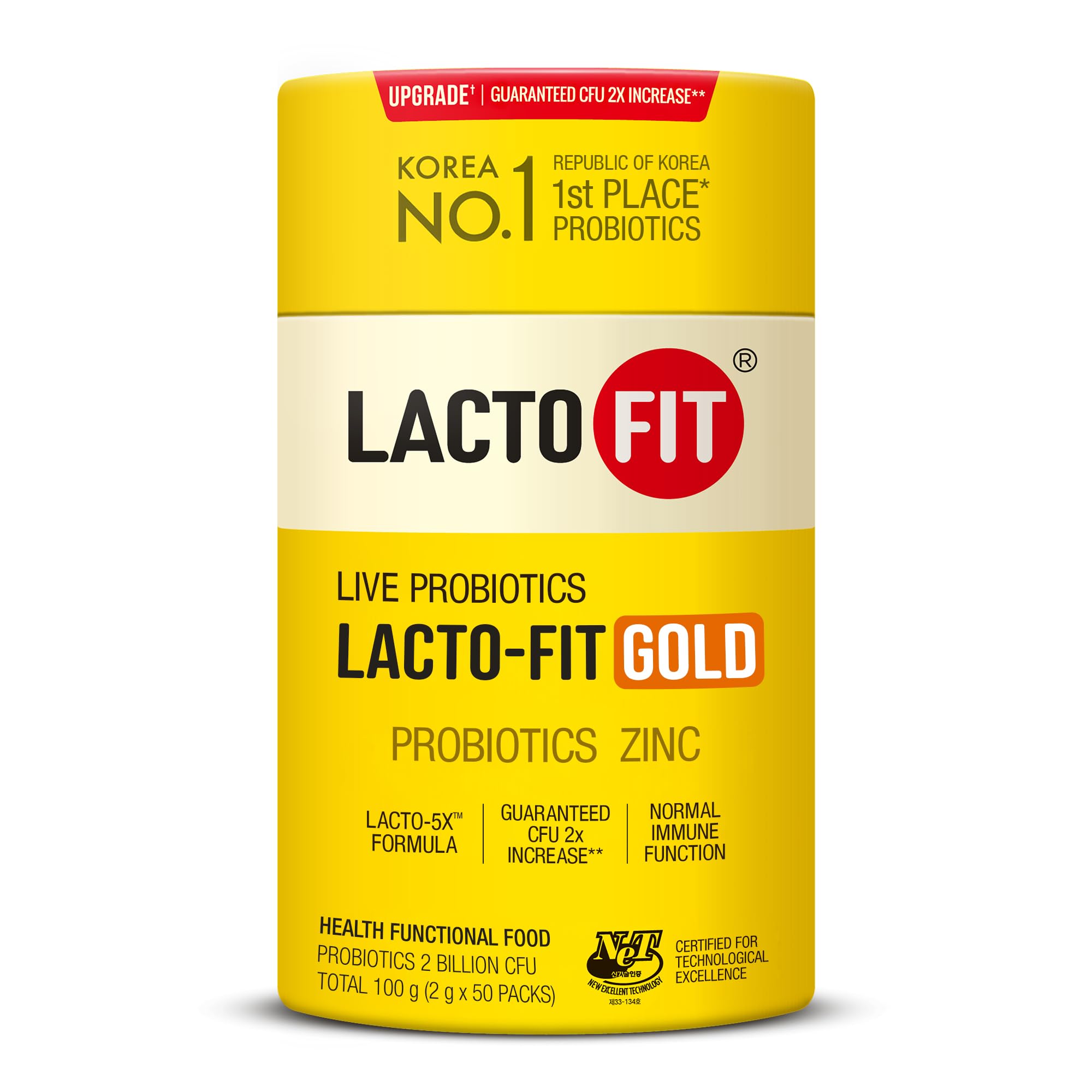 LACTO-FIT Chongkundang Healthcare Gold Probiotic 50 Pack Powder Sticks – Multi Strain Daily Probiotics with Prebiotics and Postbiotics for Digestive Balance and Everyday Wellness
