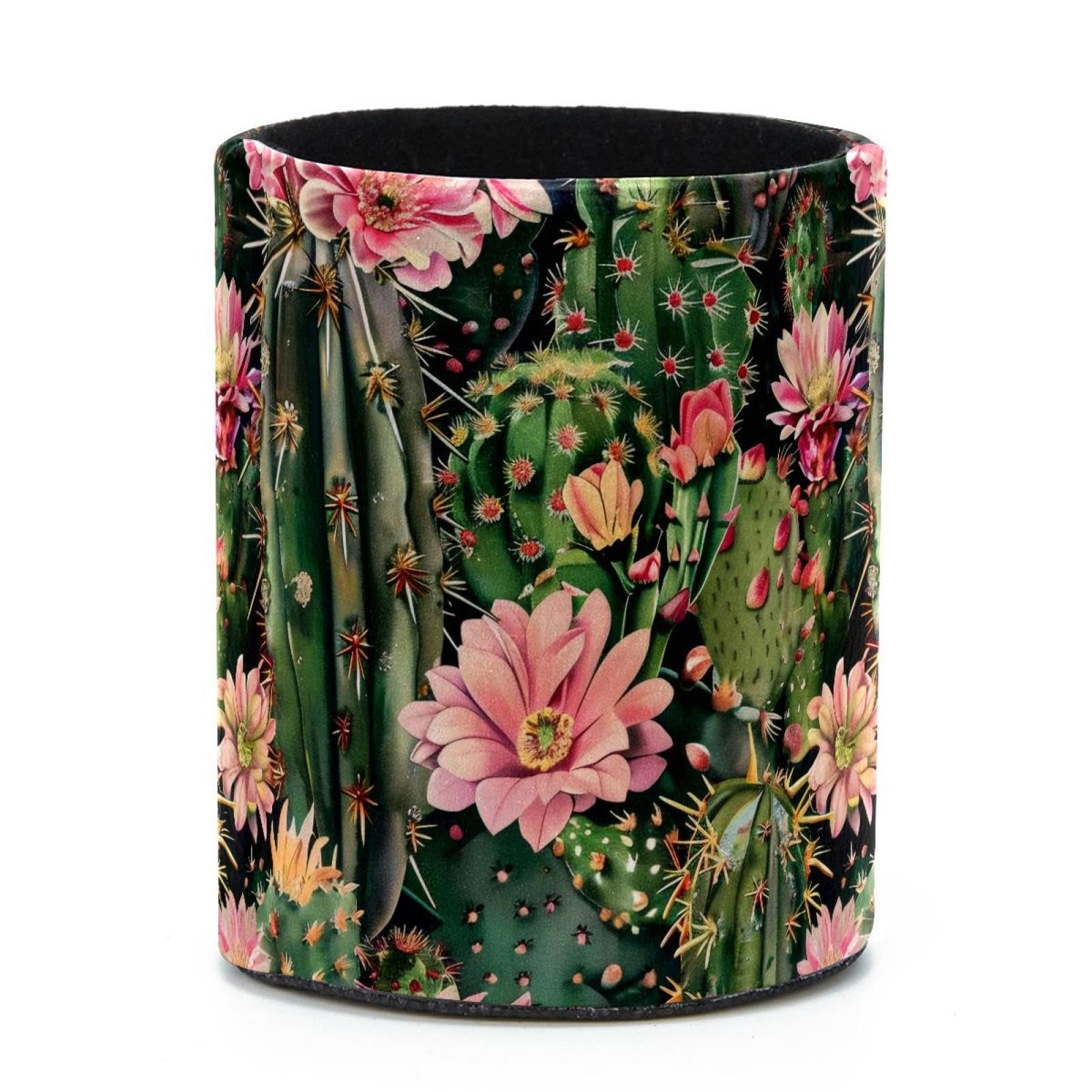 VAPOKF Round Pencil Holders for Desk, Cactus Pen Holders Pen Pot Makeup Brushes Storage Desktop Stationery Supplies Organiser for Home Office
