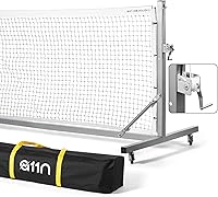 A11N Sports Pro Pickleball Net with Wheels & Hand Winch - Regulation Size, Anti-Sag, Stable for Tournaments & Training